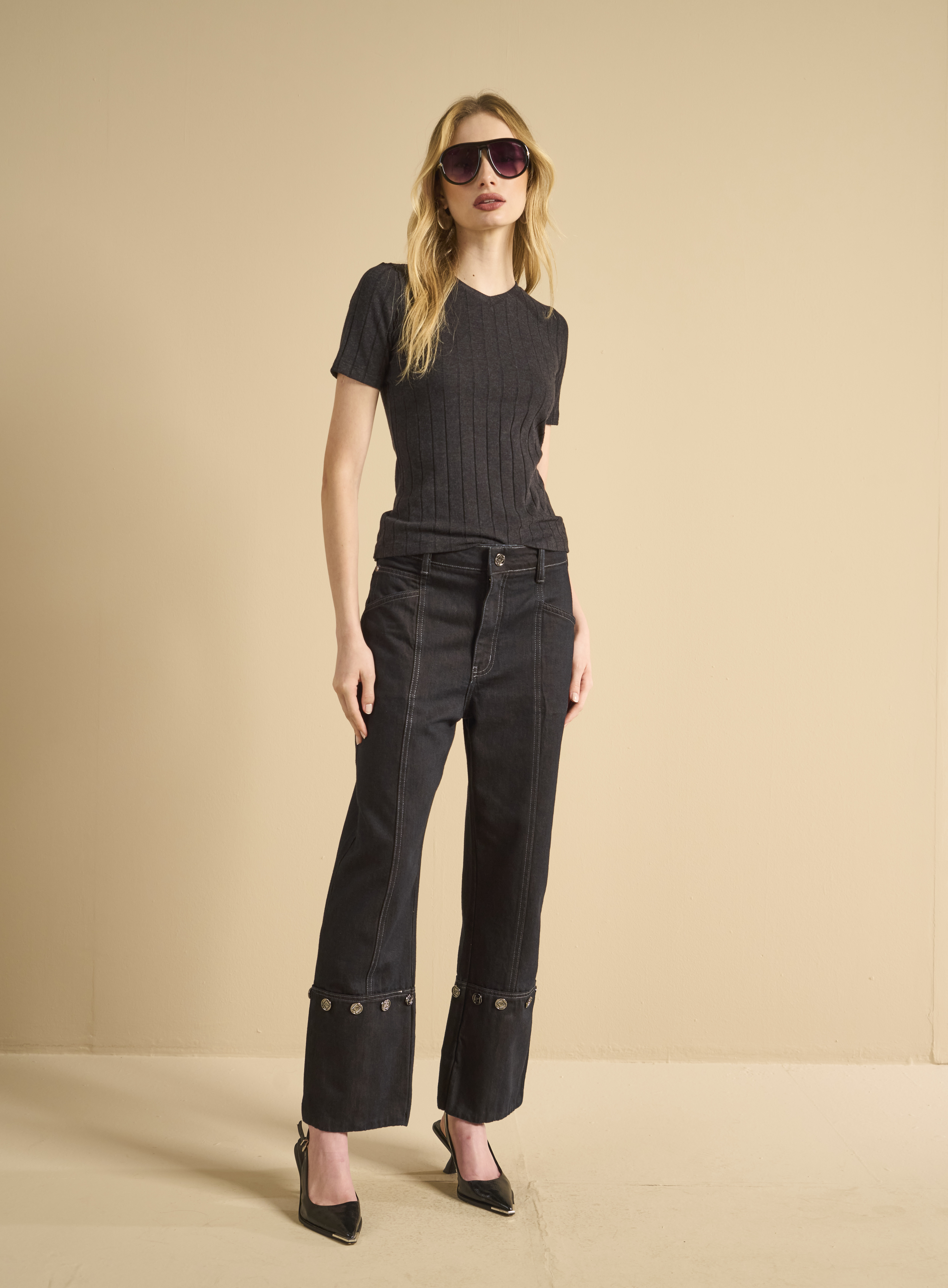 BLUSA CANELADA P PRETO