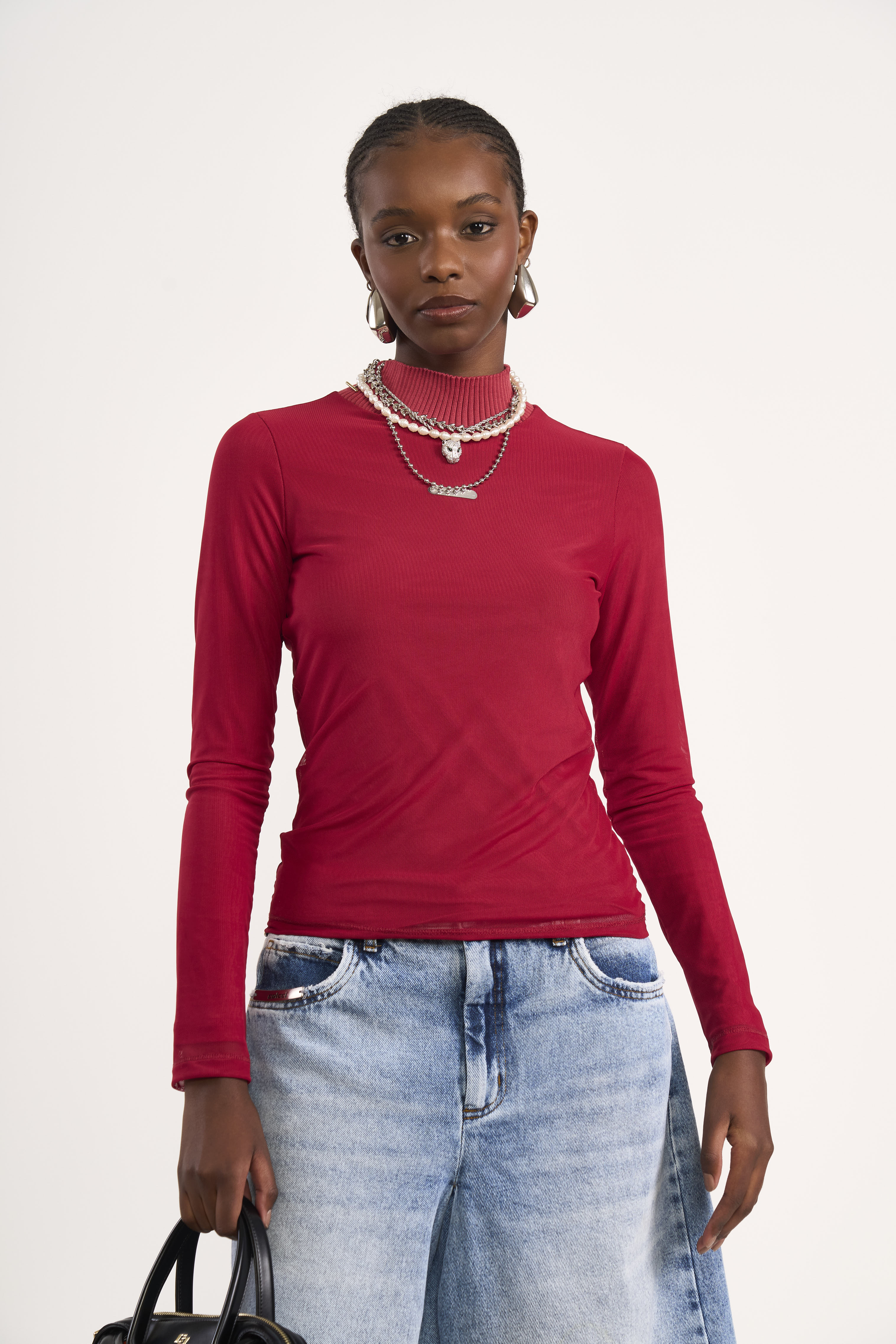 BLUSA TULE P VERMELHO LOVEZ