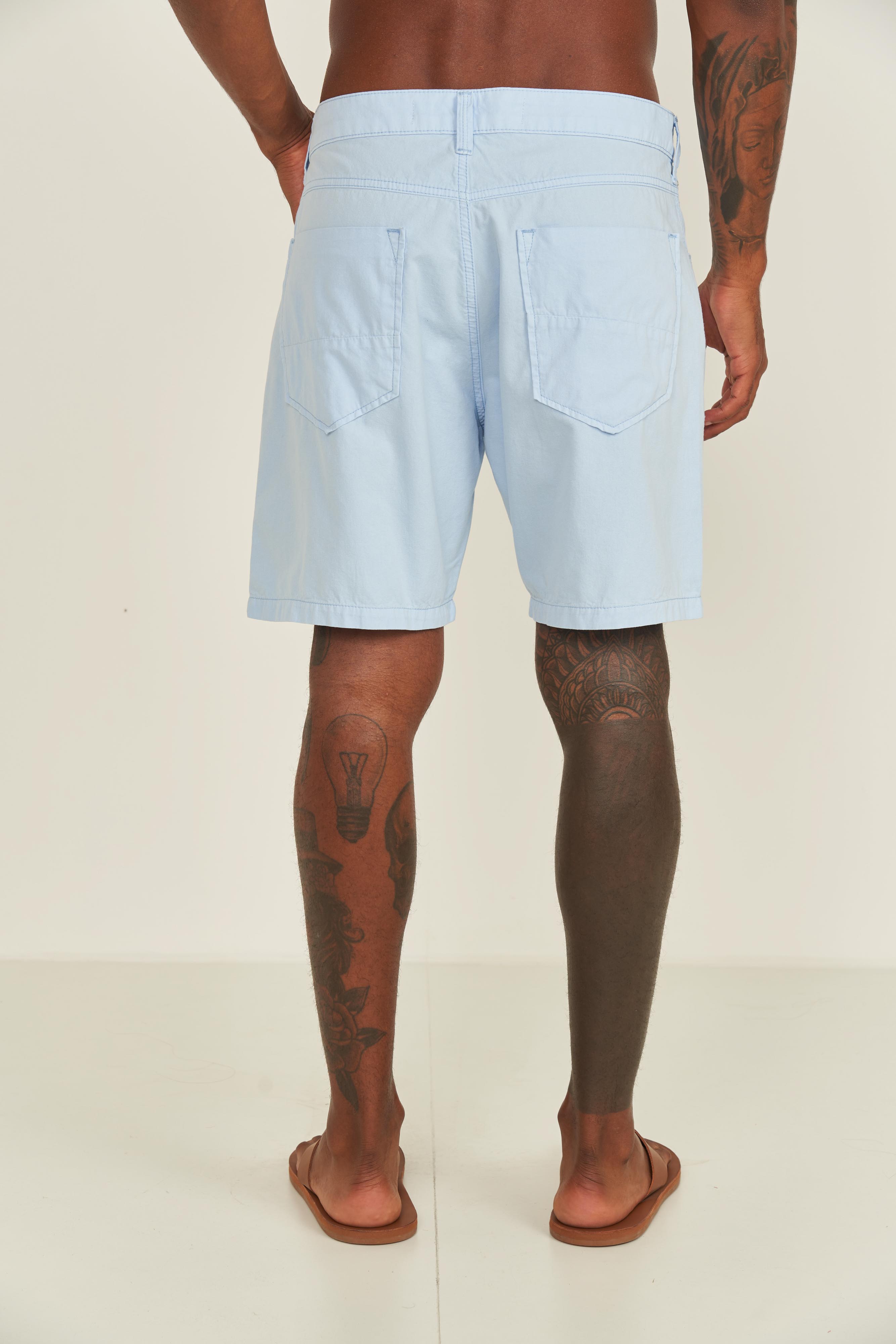 BERMUDA SARJA BONA 44 AZUL TRANQUIL BLUE