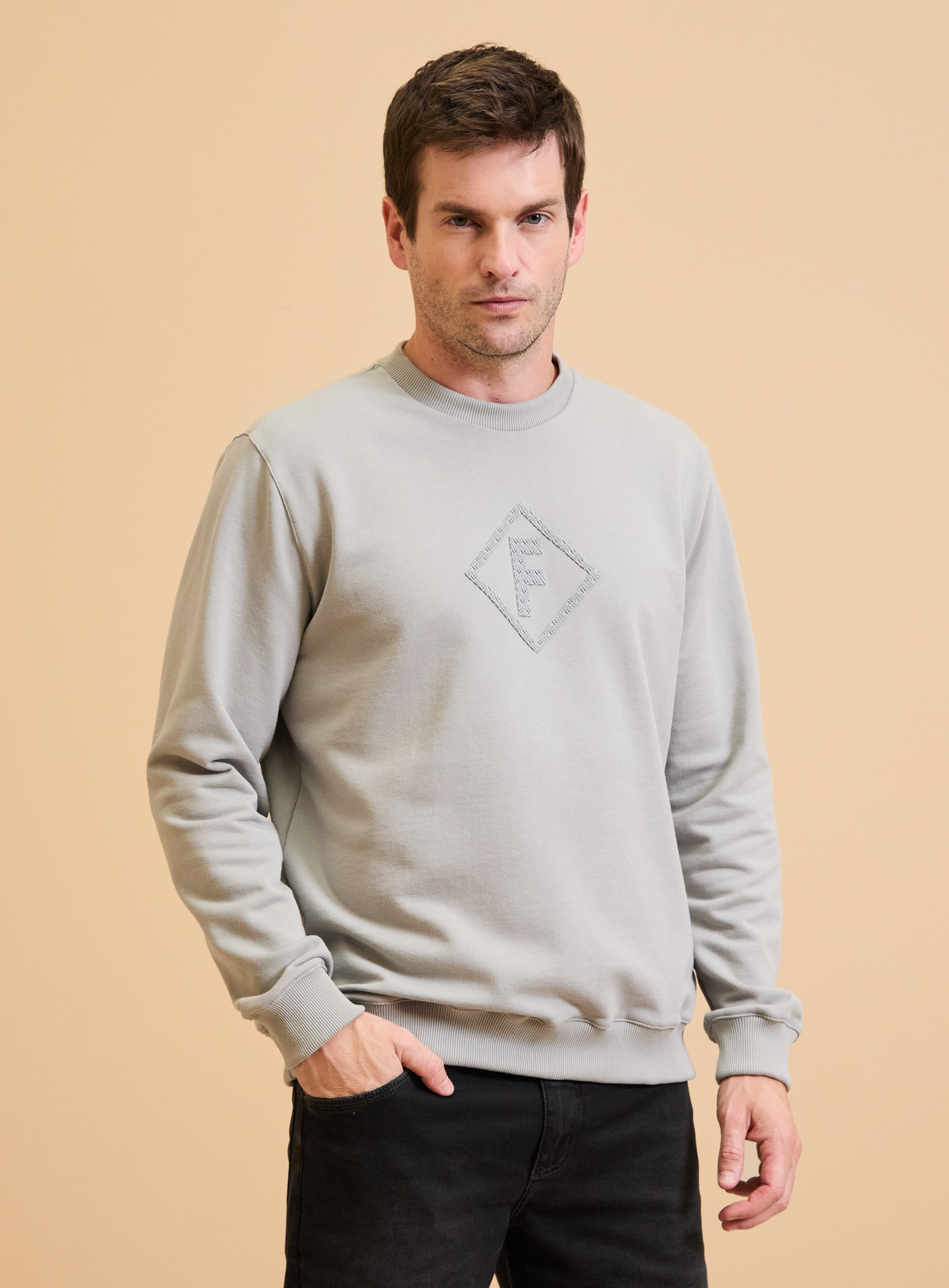 BLUSÃO MOLETOM G CINZA PEWTER