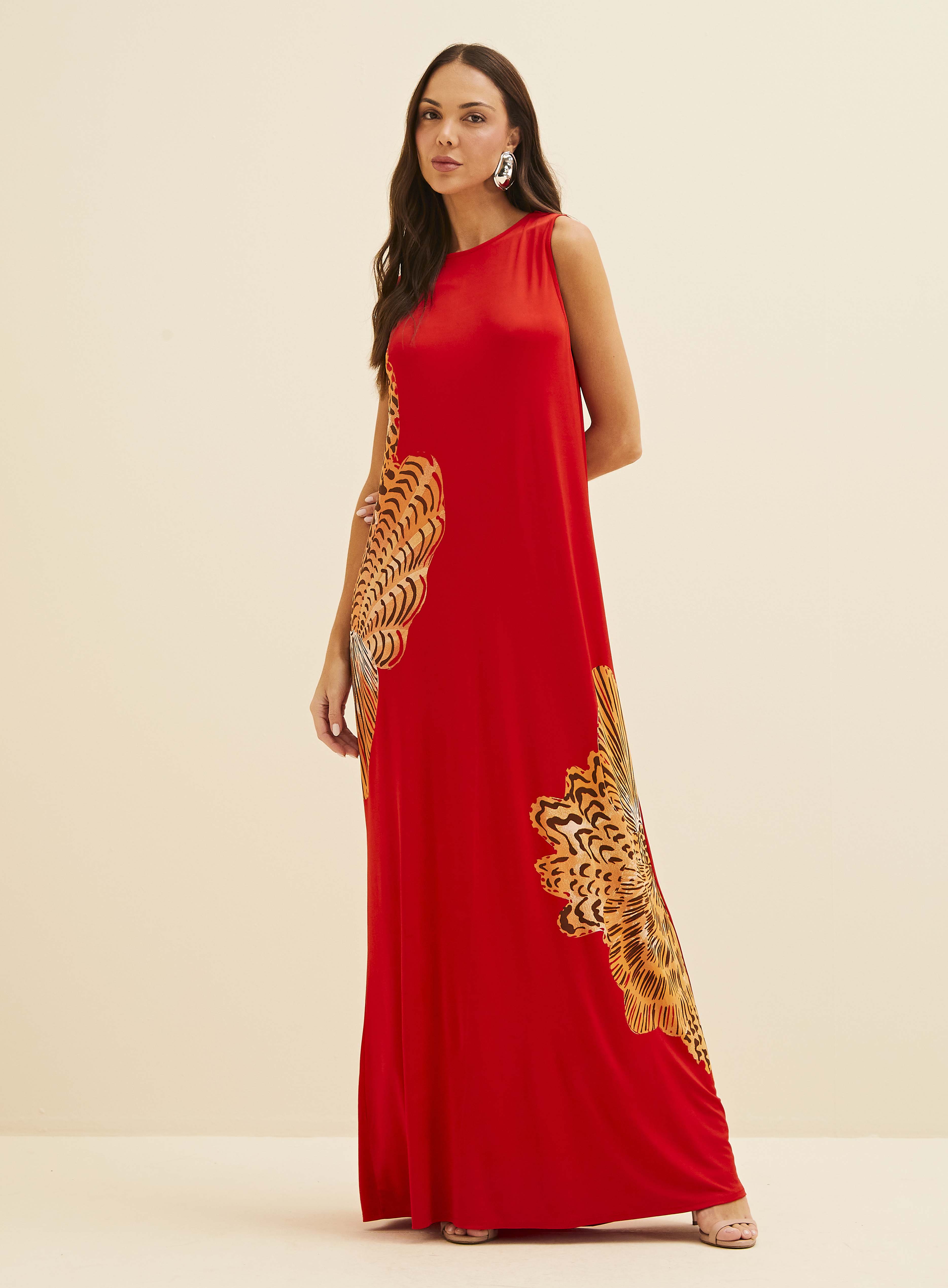 VESTIDO ESTAMPADO M VERMELHO SPARKLY