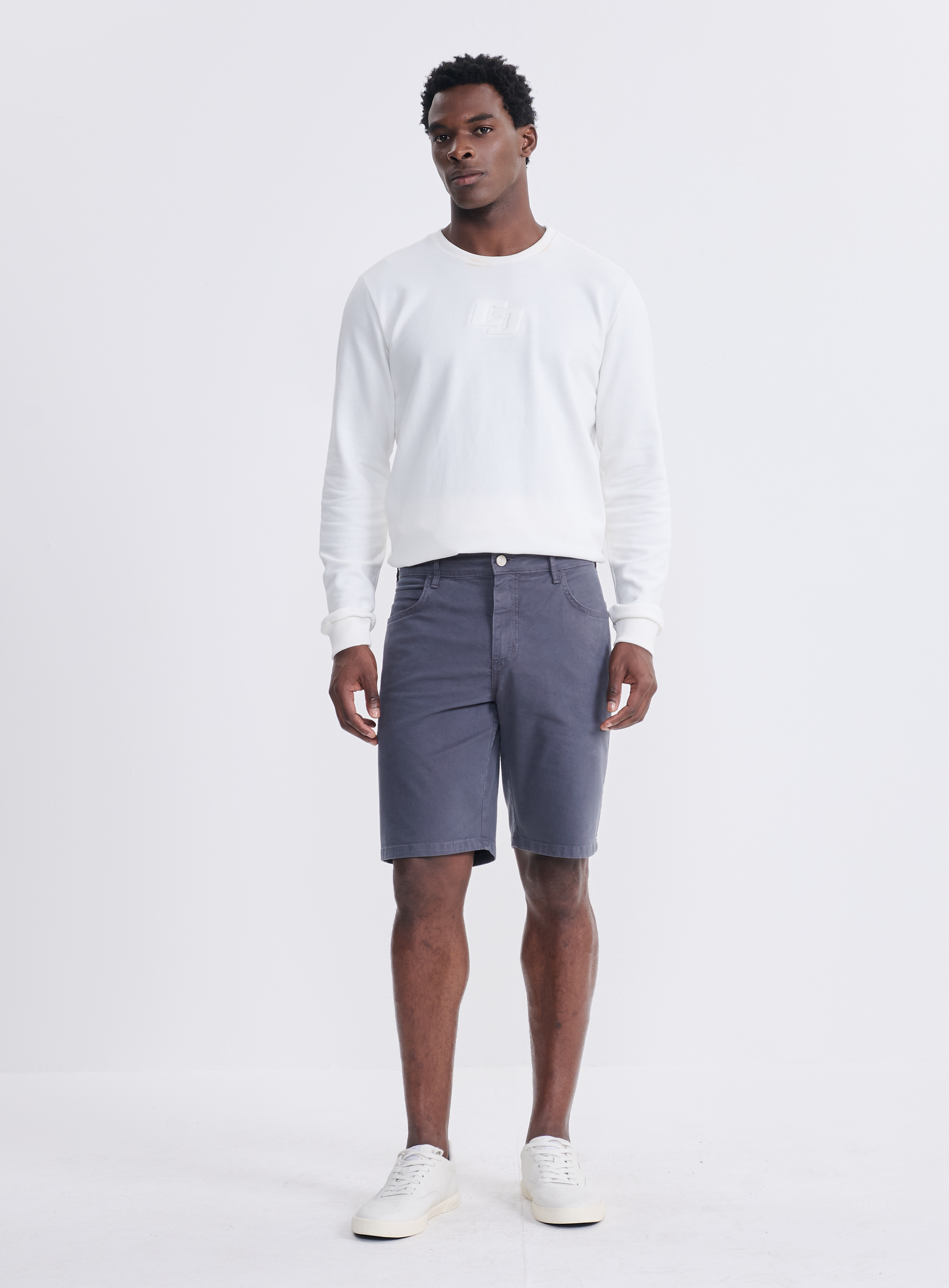 BERMUDA SARJA DAVI 46 BEGE TAUPE