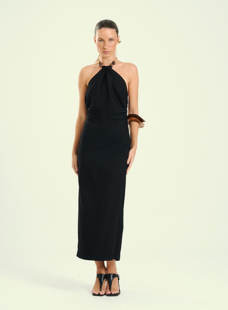 VESTIDO LINHO GG PRETO