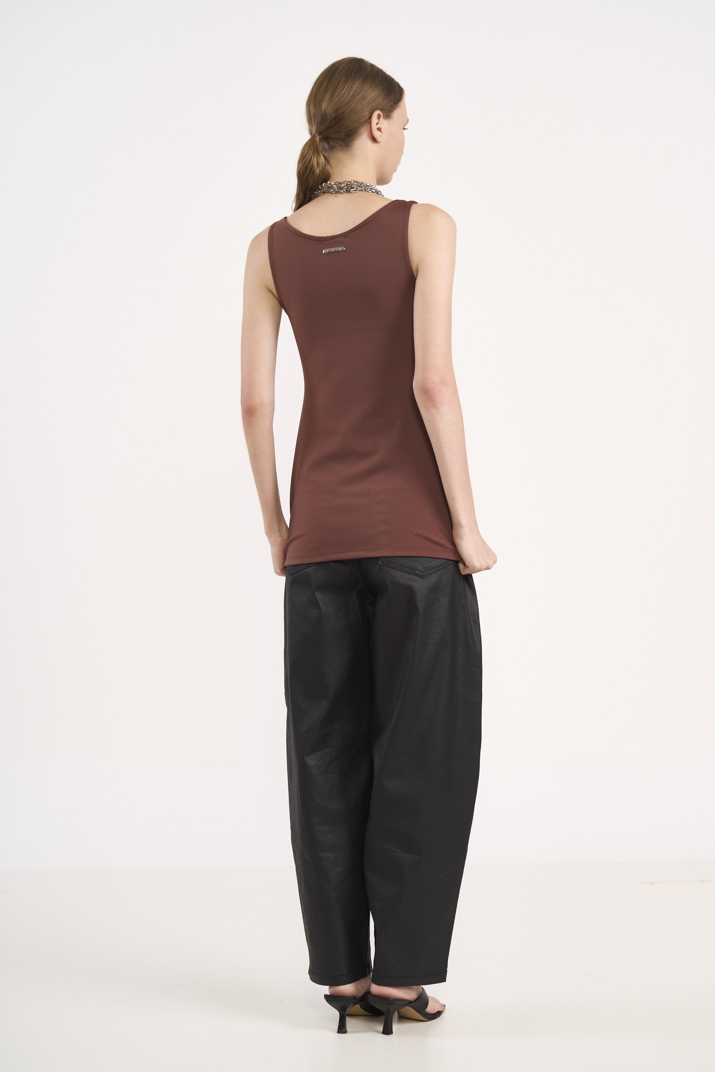 BLUSA COLCCI G MARROM BEATEN BROWN