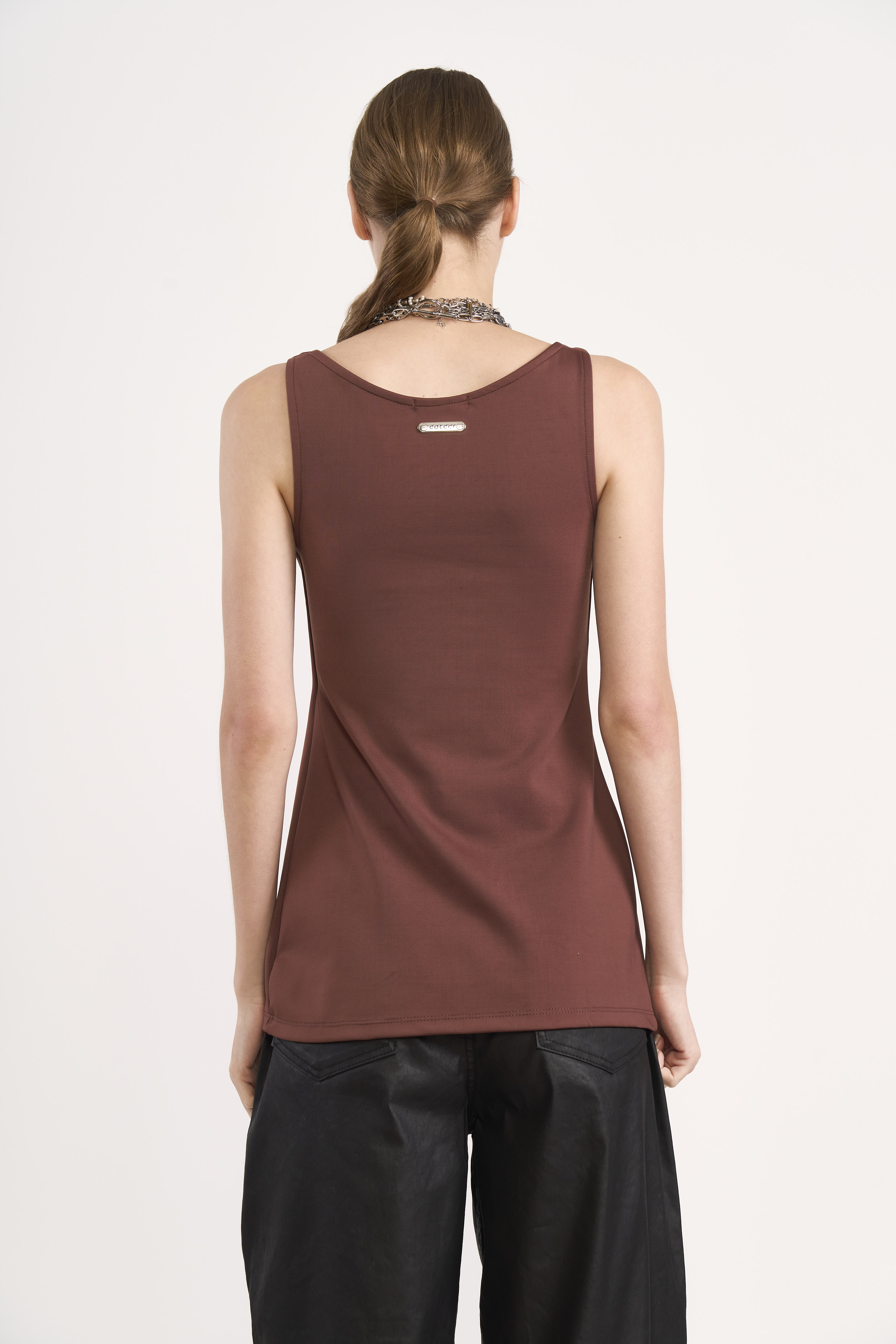BLUSA COLCCI G MARROM BEATEN BROWN