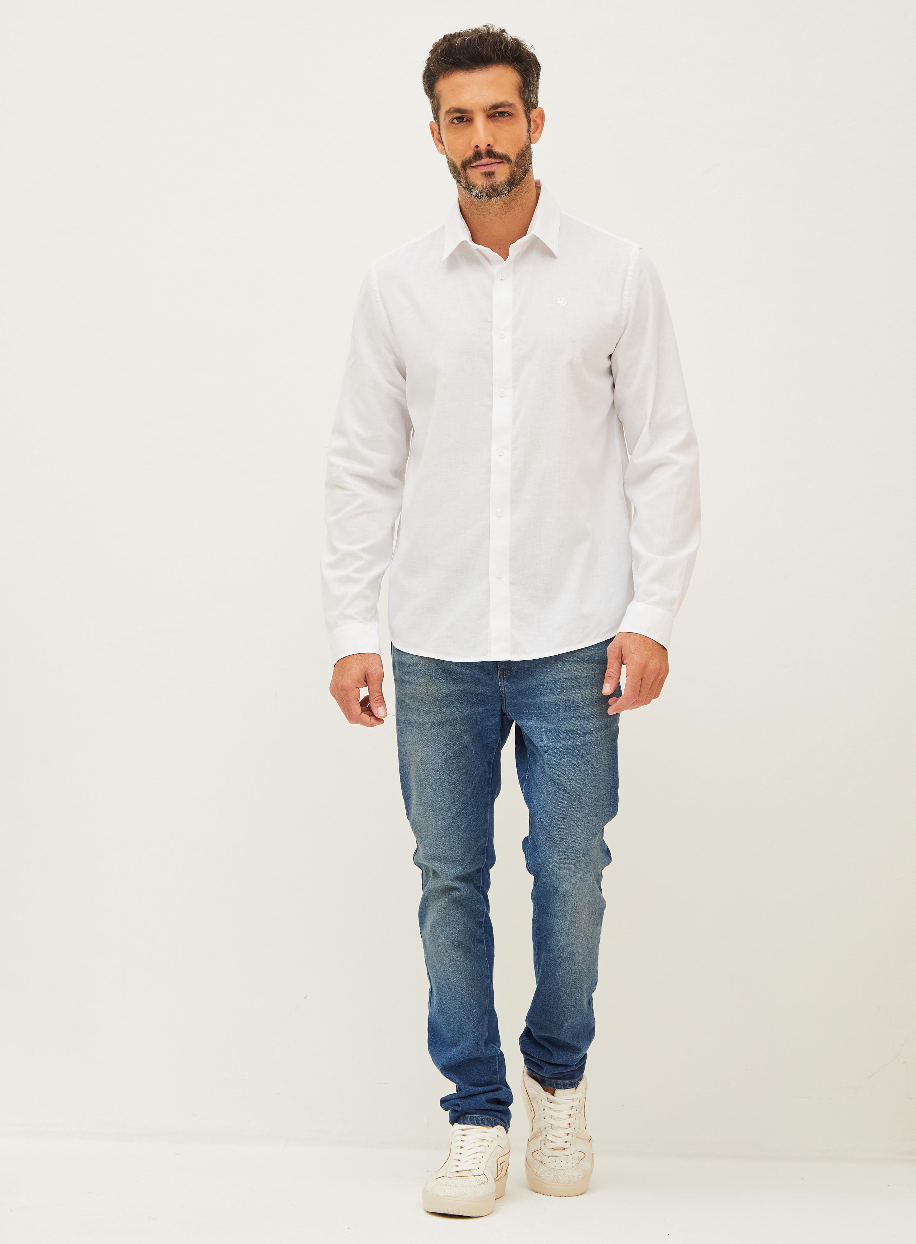 CAMISA LINHO RELAX G AZUL SKEY