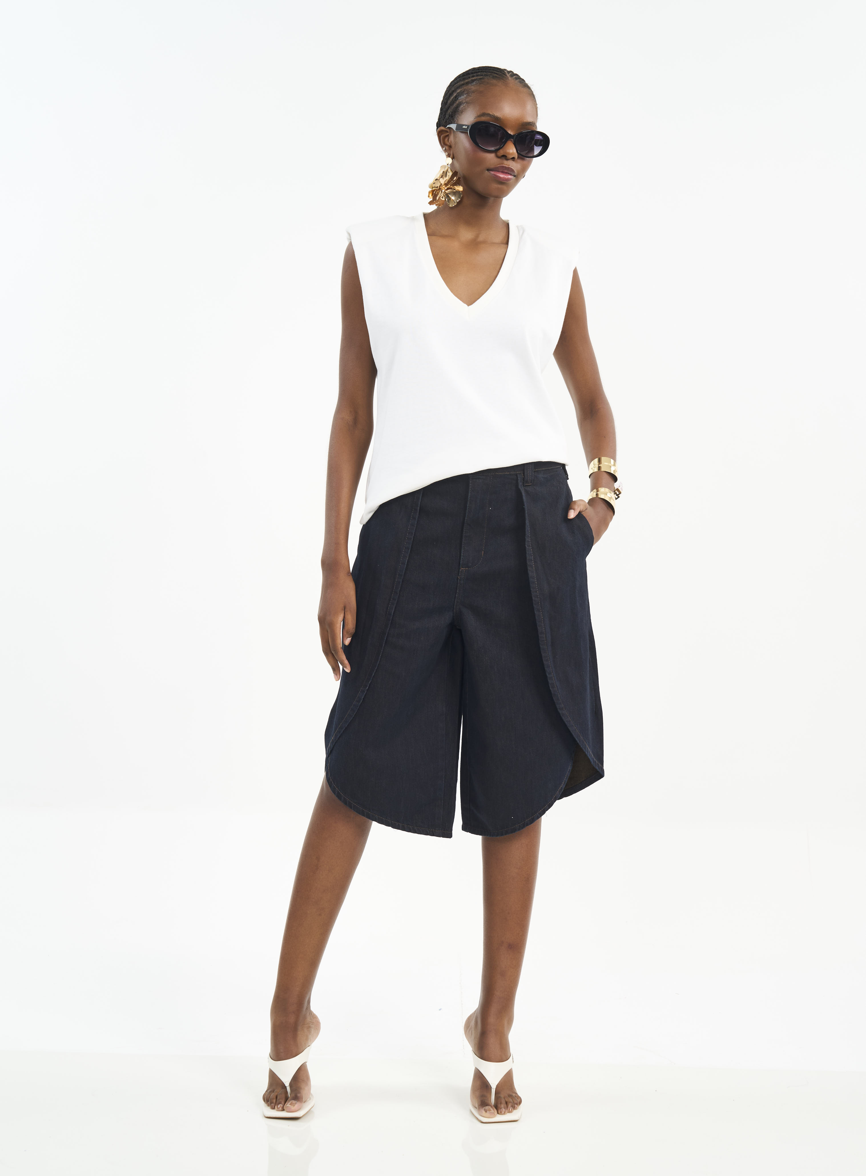 BERMUDA JEANS JOANA 34 INDIGO