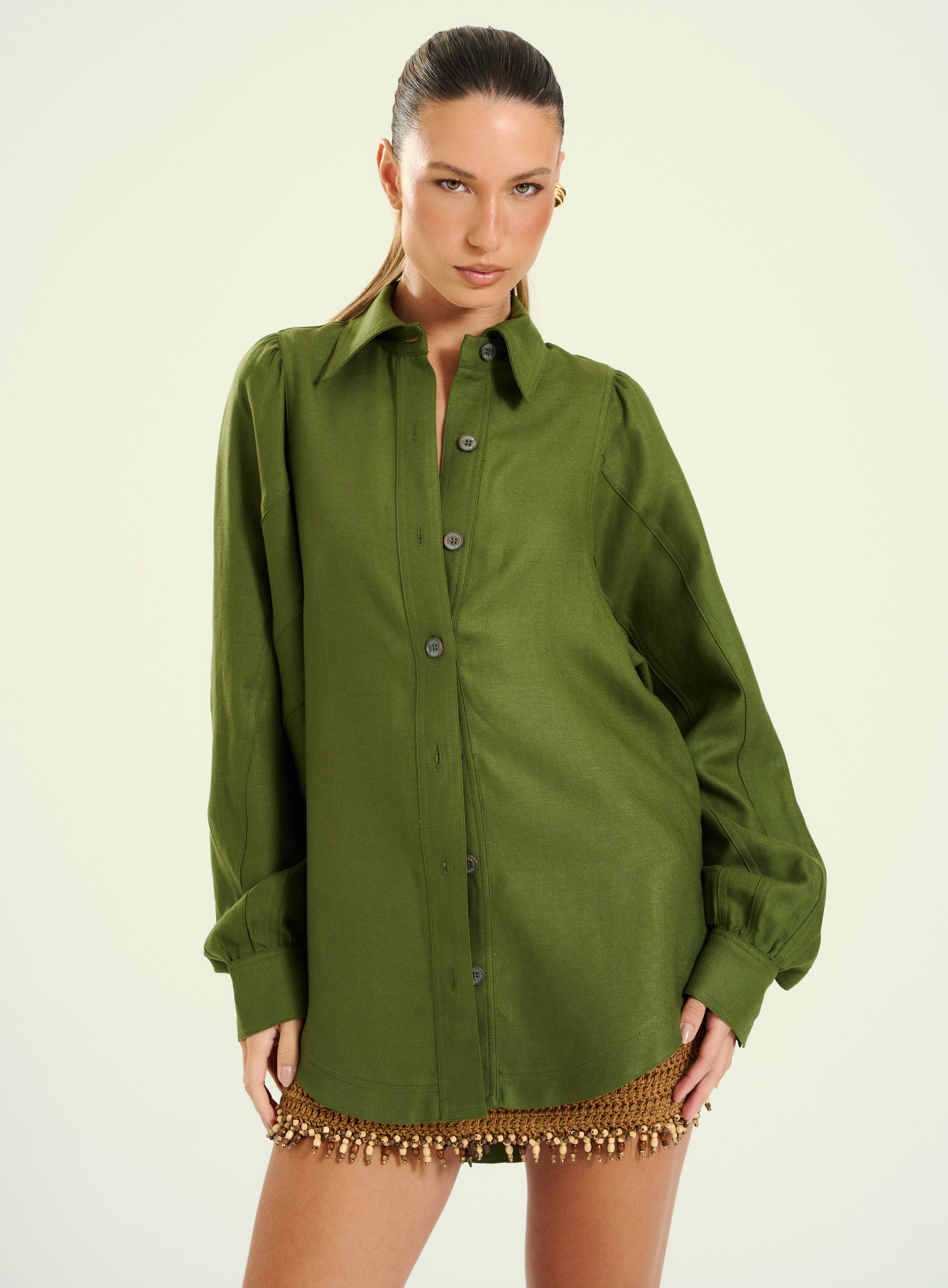CAMISA LINHO G VERDE CAPER