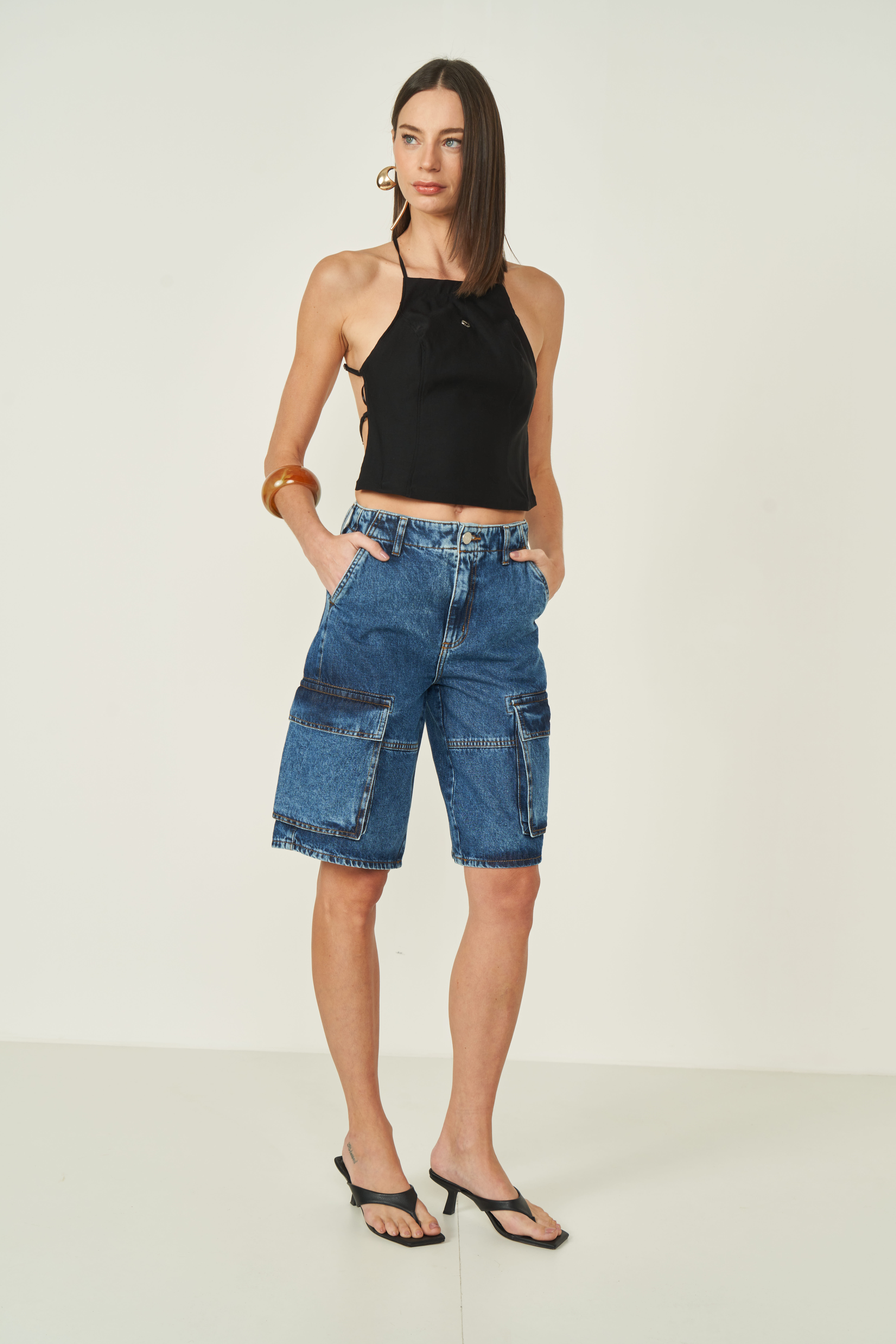 BERMUDA JEANS CANCUN 36 INDIGO