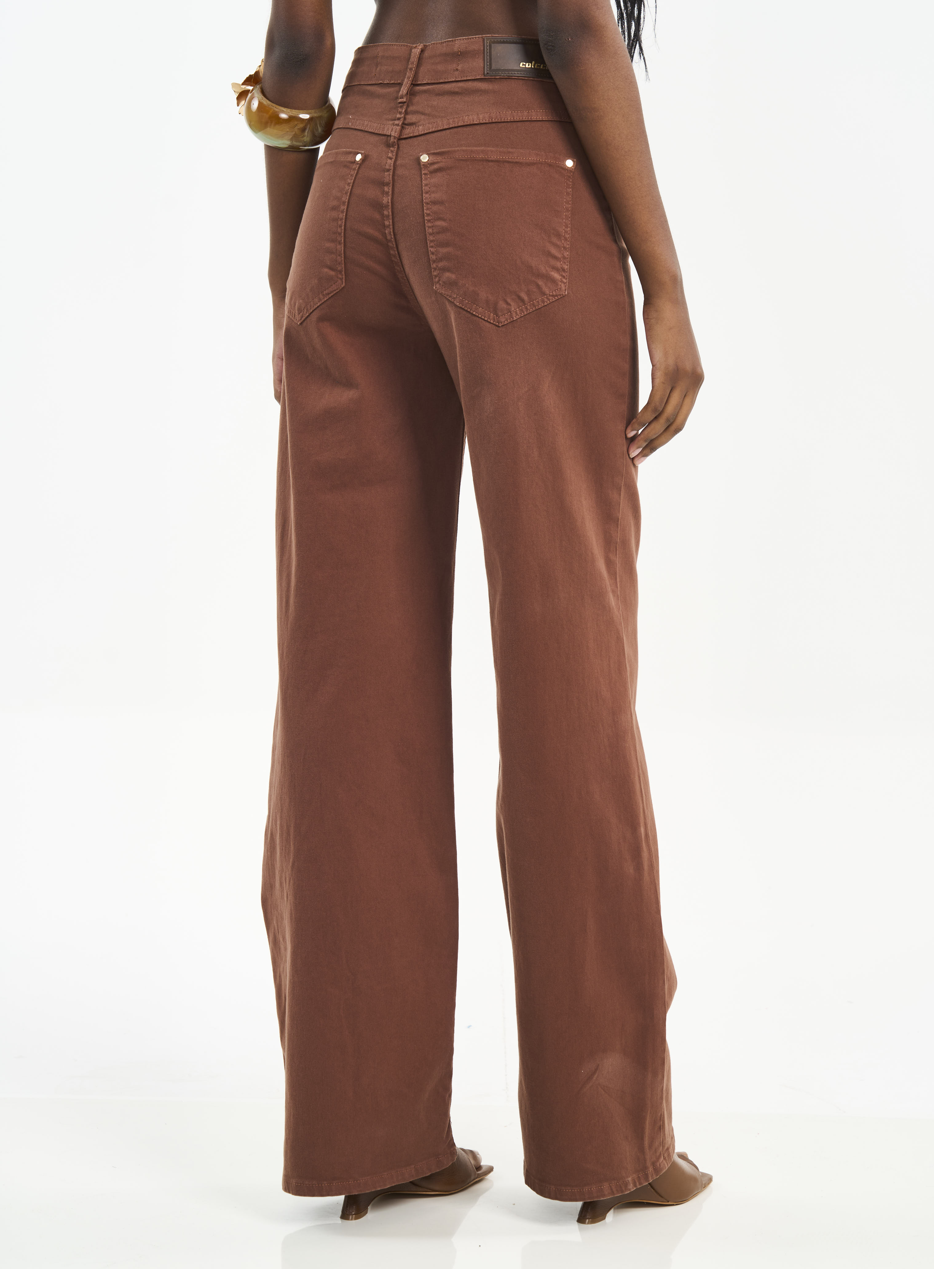 CALÇA SARJA JULIETTE STRECH 36 MARROM TIRAMISU