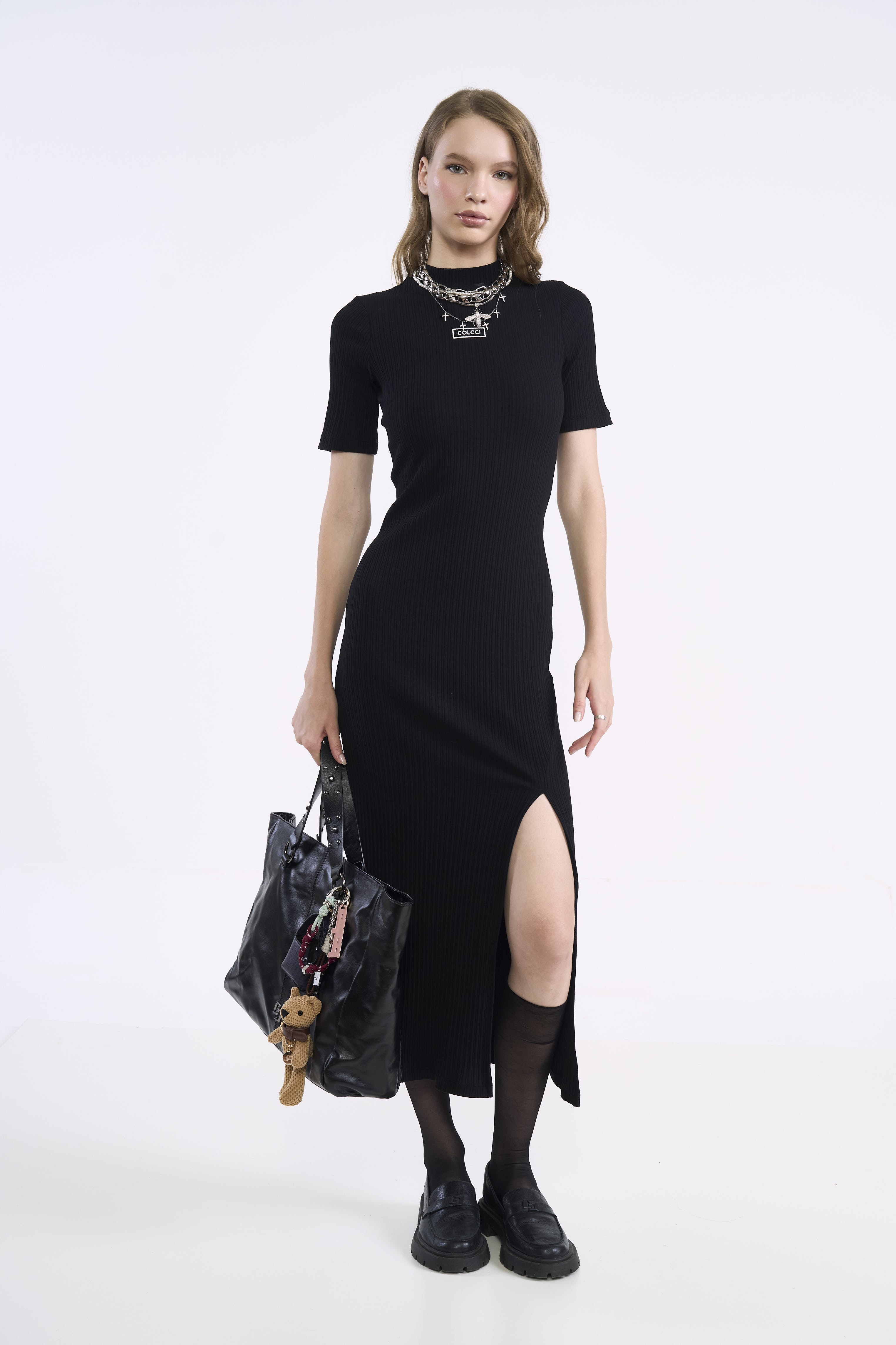 VESTIDO CANELADO G BORDO BLOODSTON