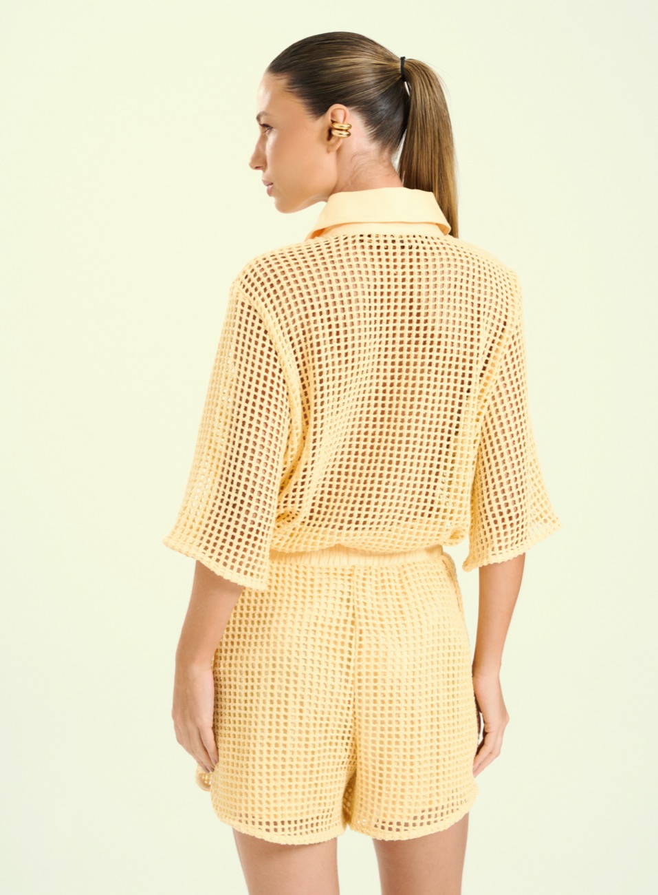 SHORT LINHO BORDADO G AMARELO SUNSHIN