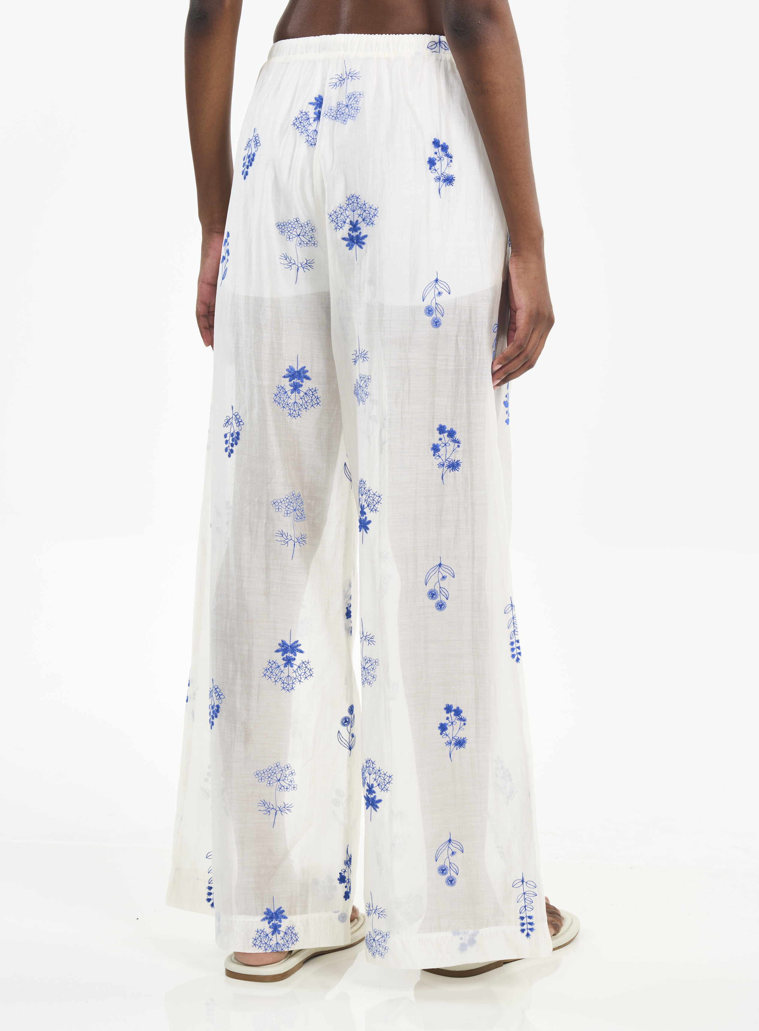 CALÇA BORDADA P OFF/AZUL