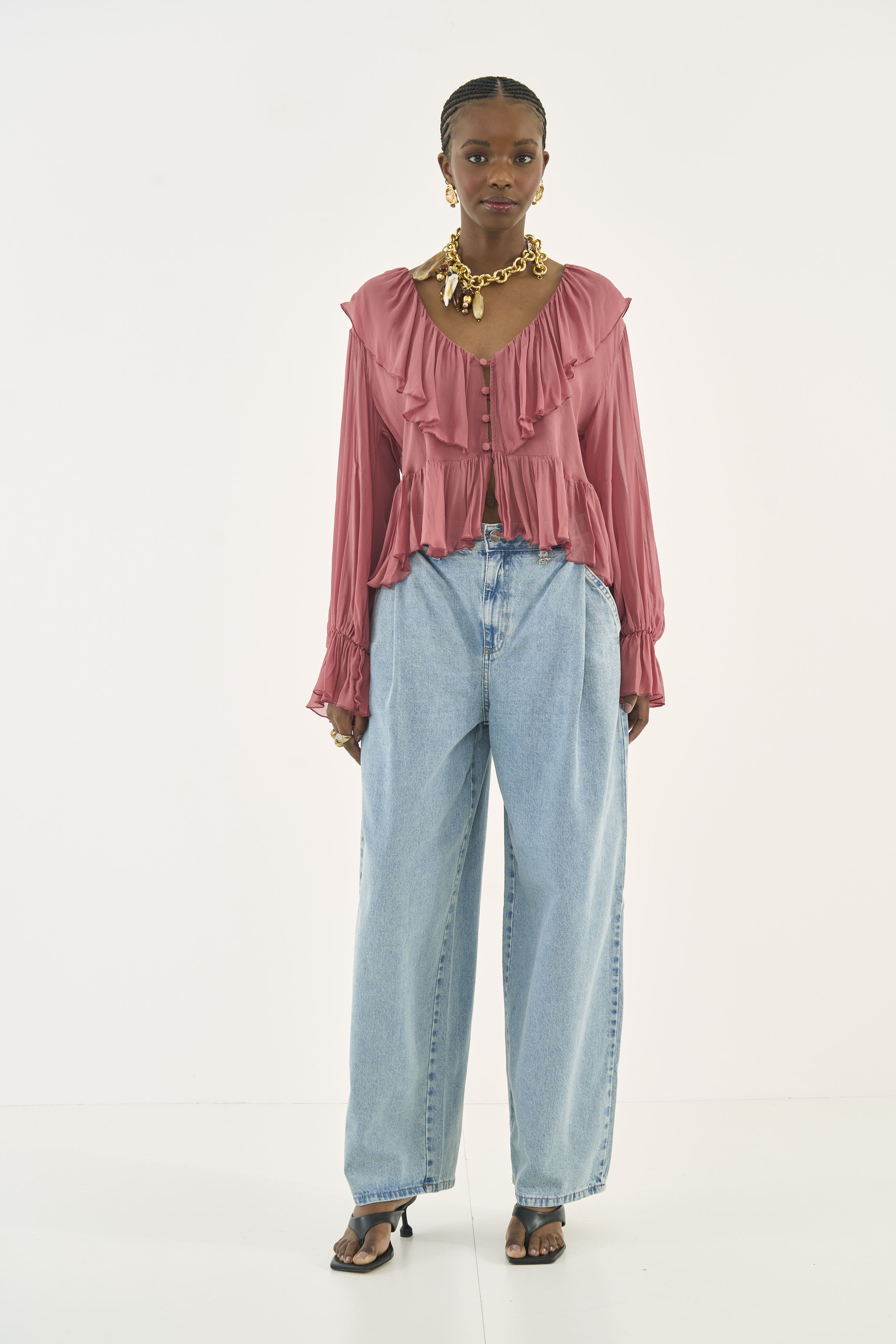 CALÇA JEANS LEONI LOW 44 INDIGO