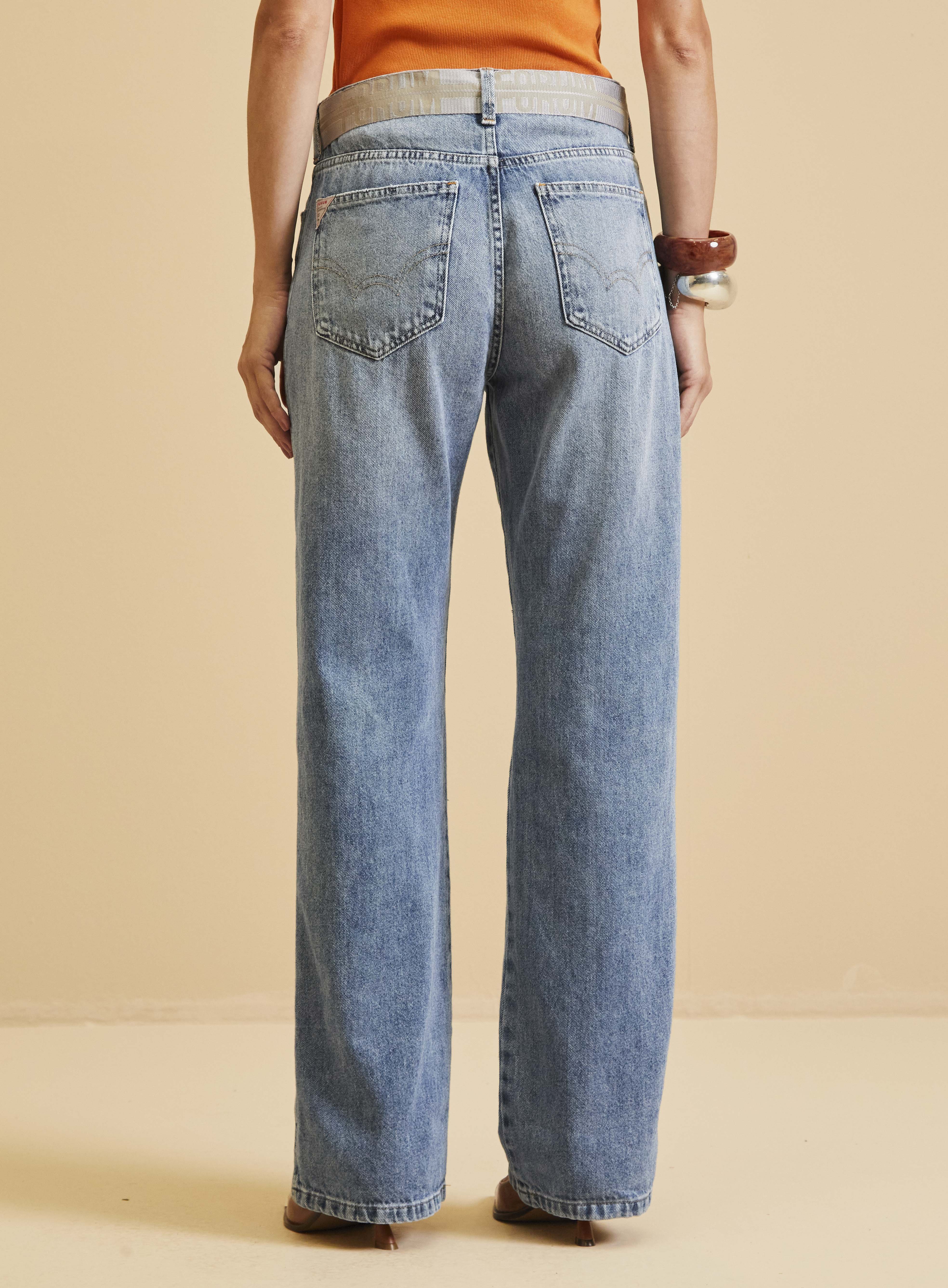 CALÇA JEANS RAQUEL WIDE LEG COM CINTO 40 INDIGO