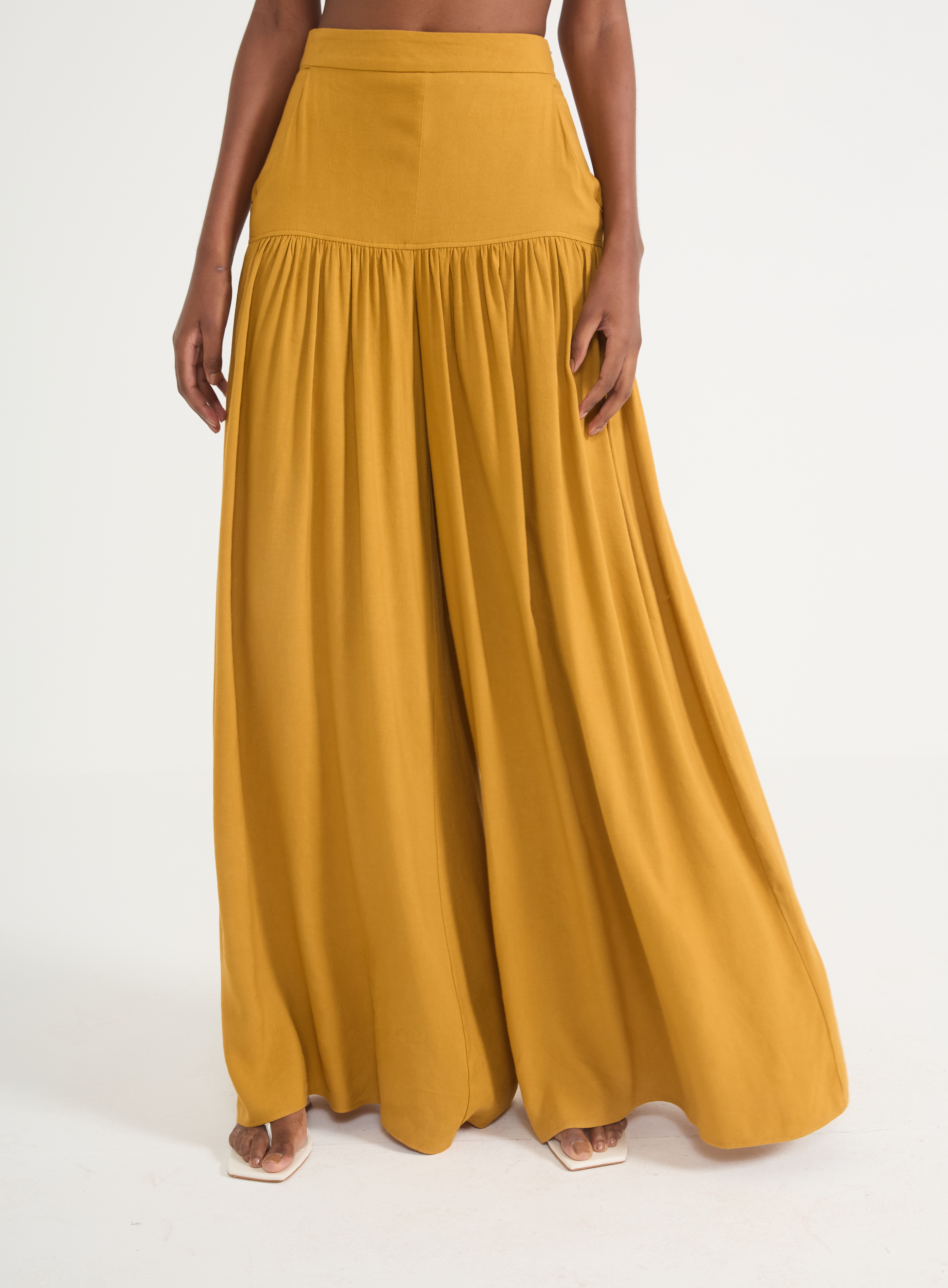 CALÇA LINHO G AMARELO OLD GOLD