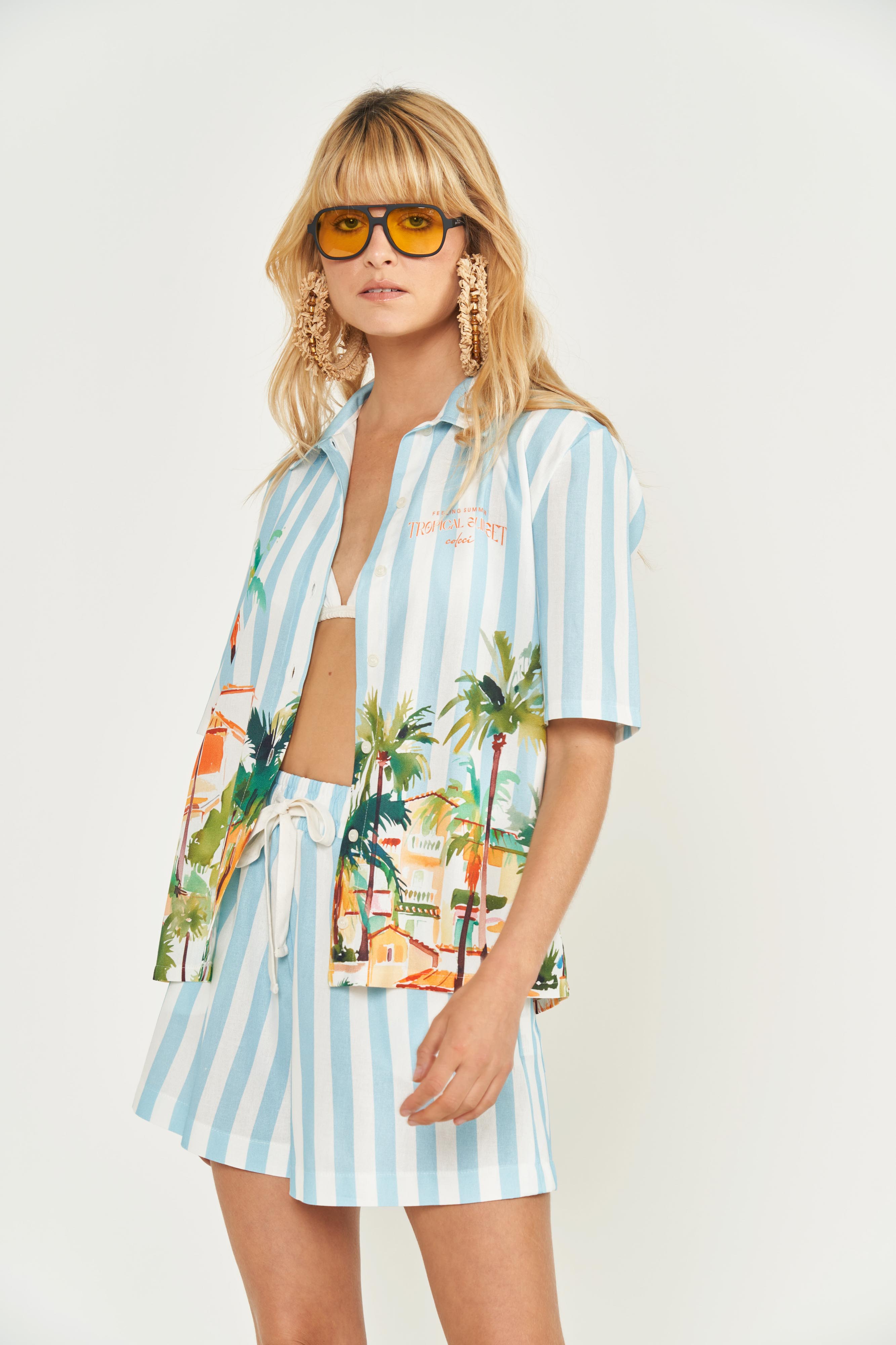 CAMISA LINHO ESTAMPADA P LITORAL II