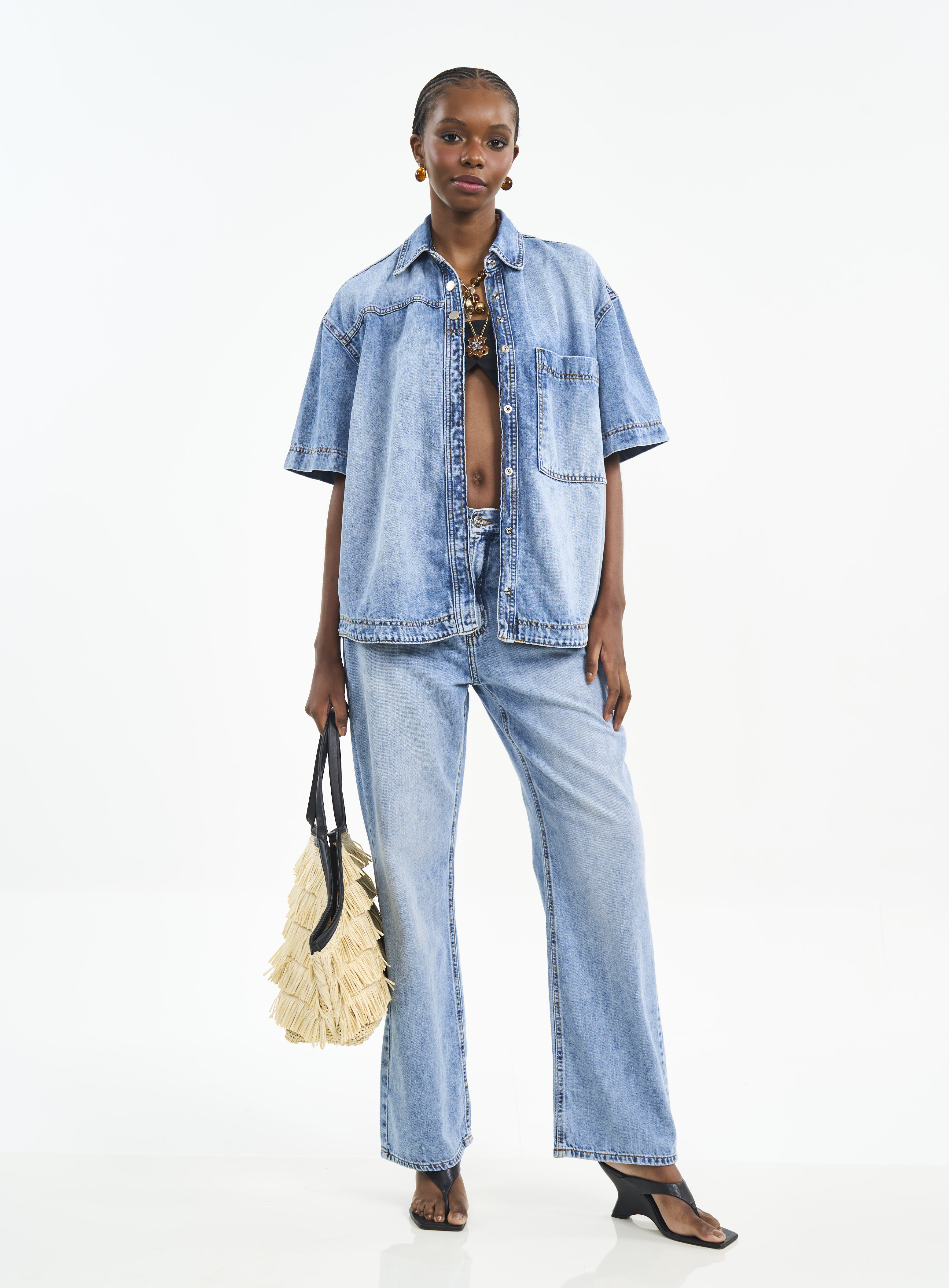 CALÇA JEANS LEONI LOW 34 INDIGO