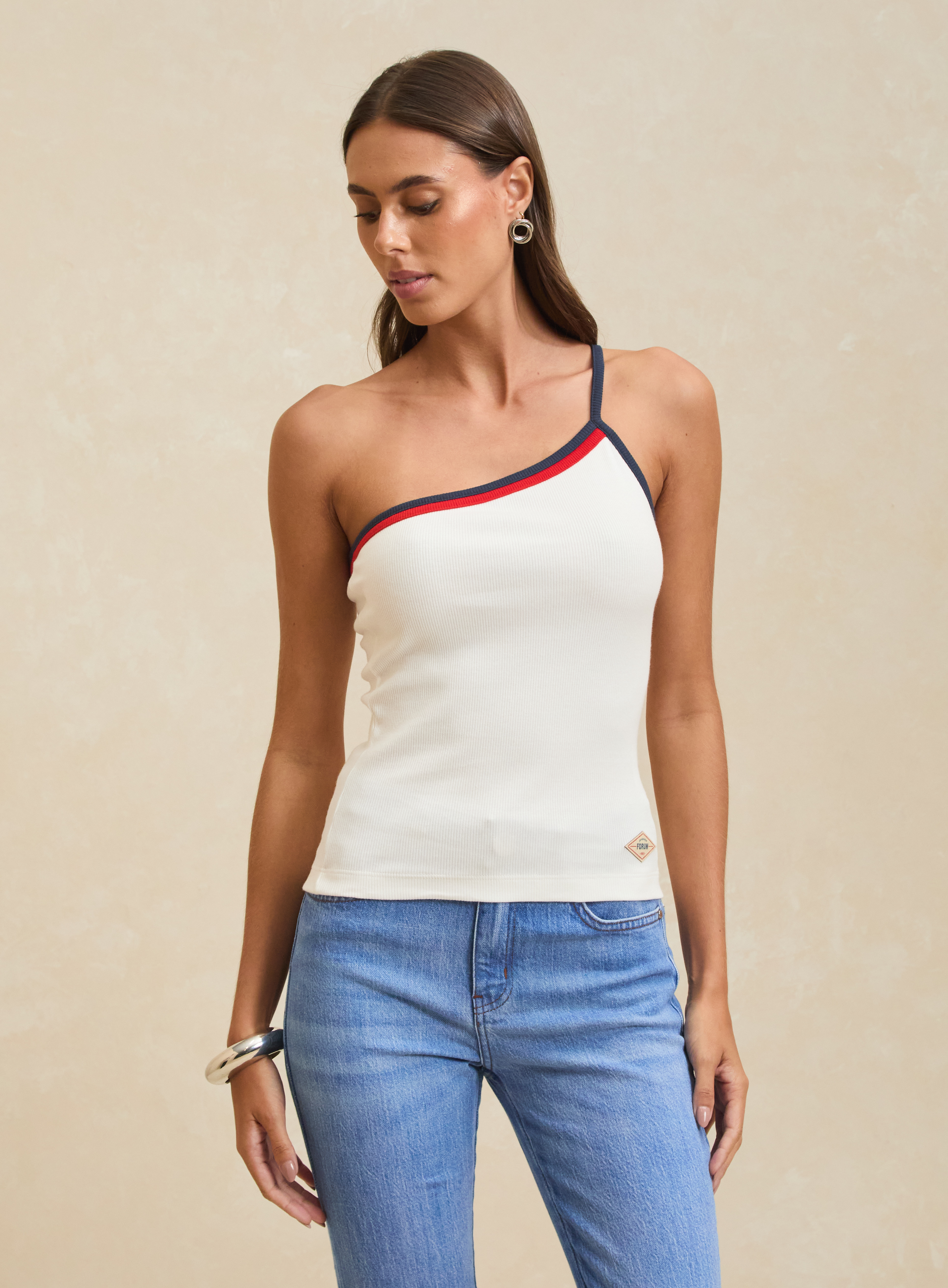 BLUSA CANELADA P OFF/AZUL/VERMEL