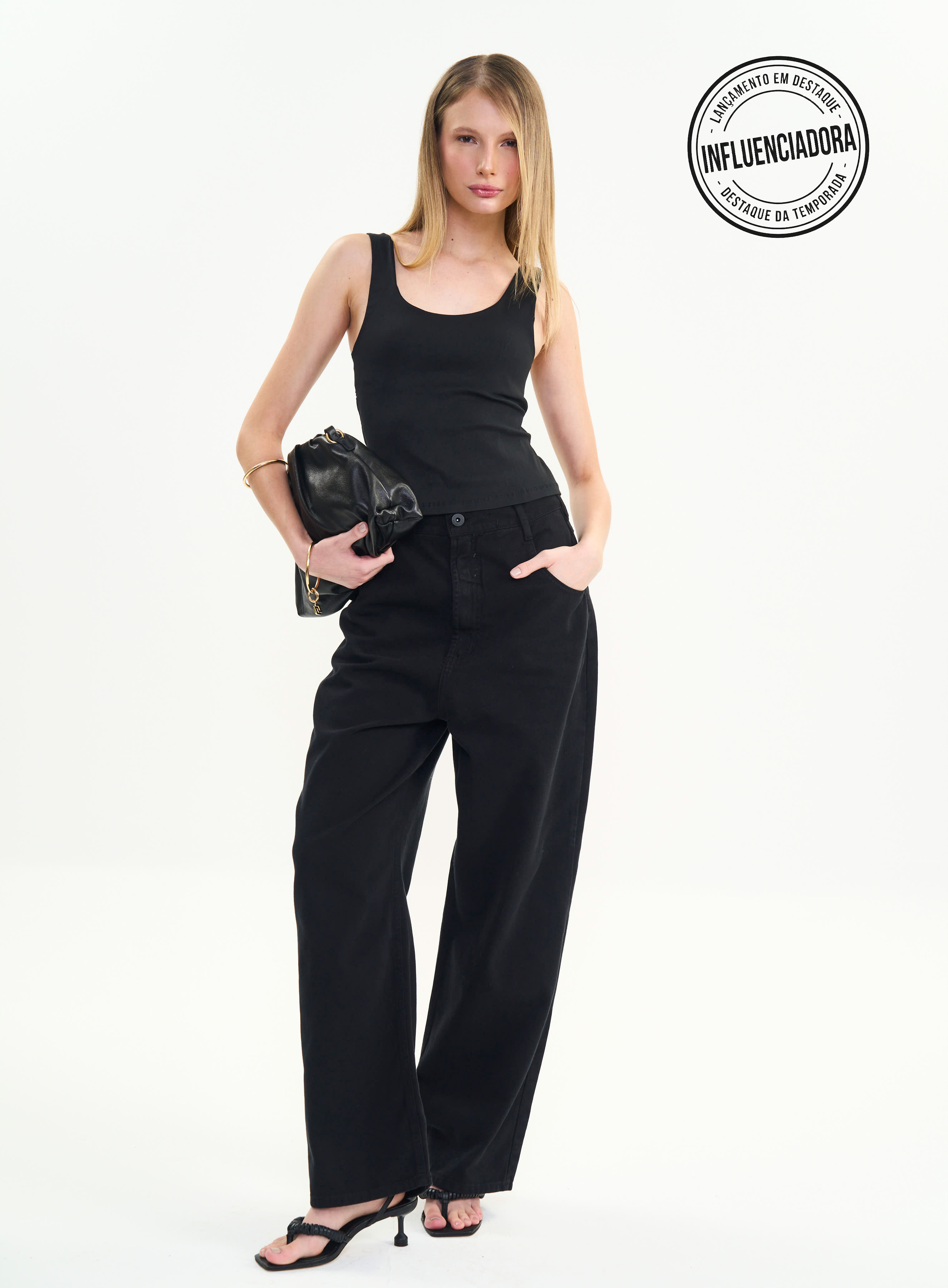 CALÇA SARJA LIVIA 34 PRETO