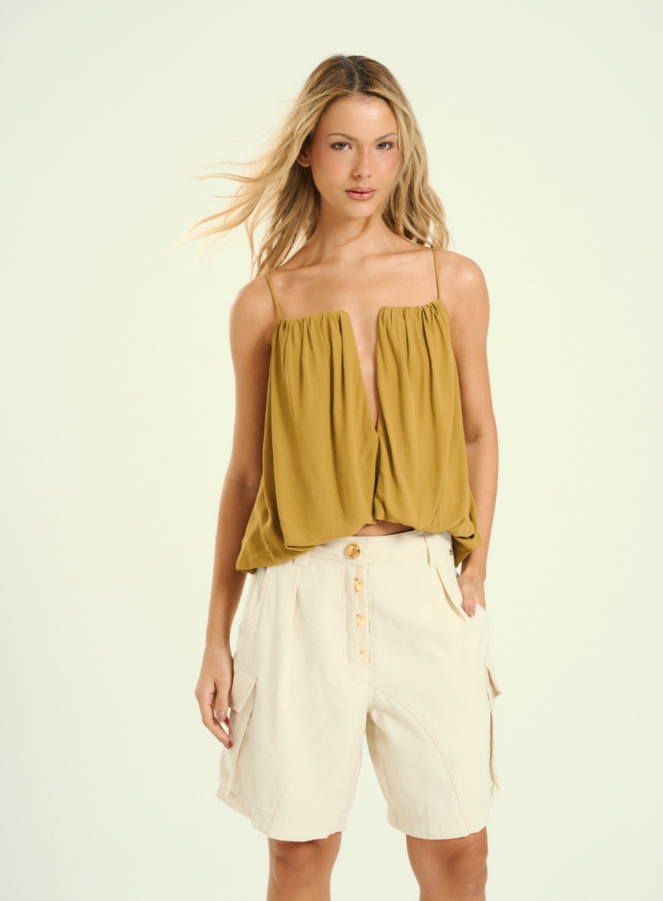 BLUSA OPEN G BEGE GOLDEN WHE