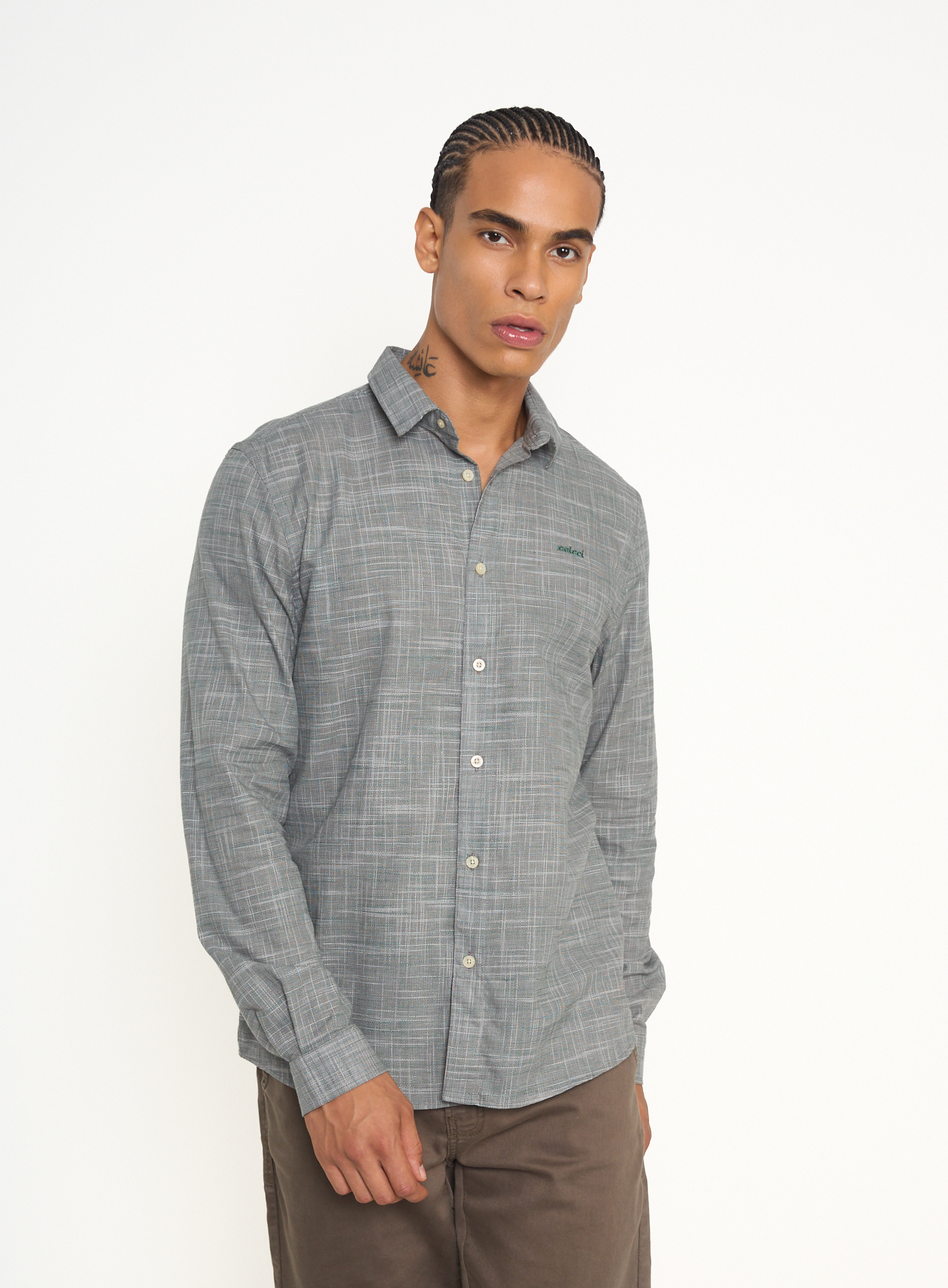 CAMISA RELAX GG VERDE/CINZA