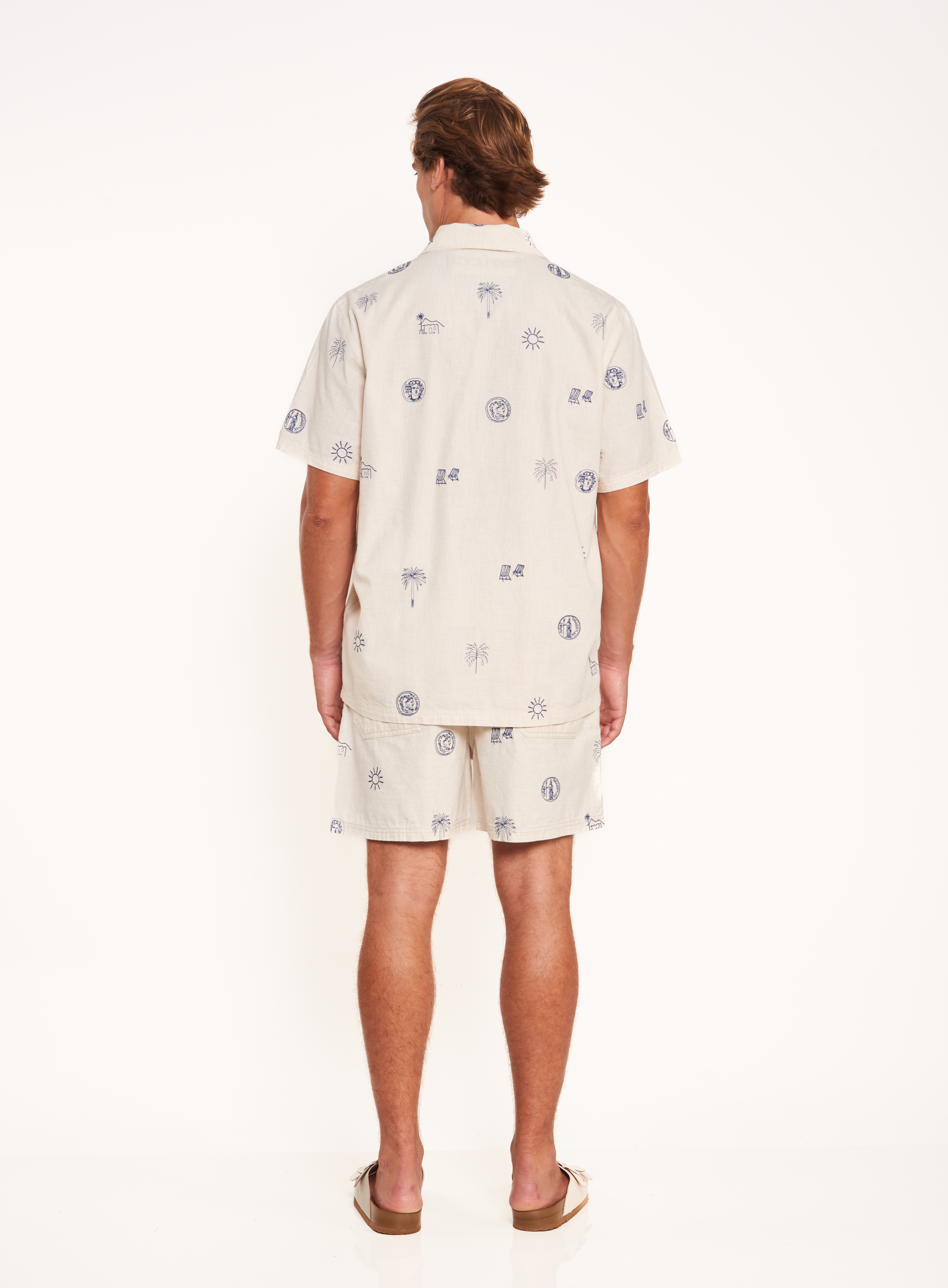 CAMISA LINHO BOX BORDADA GG OFF/BEGE