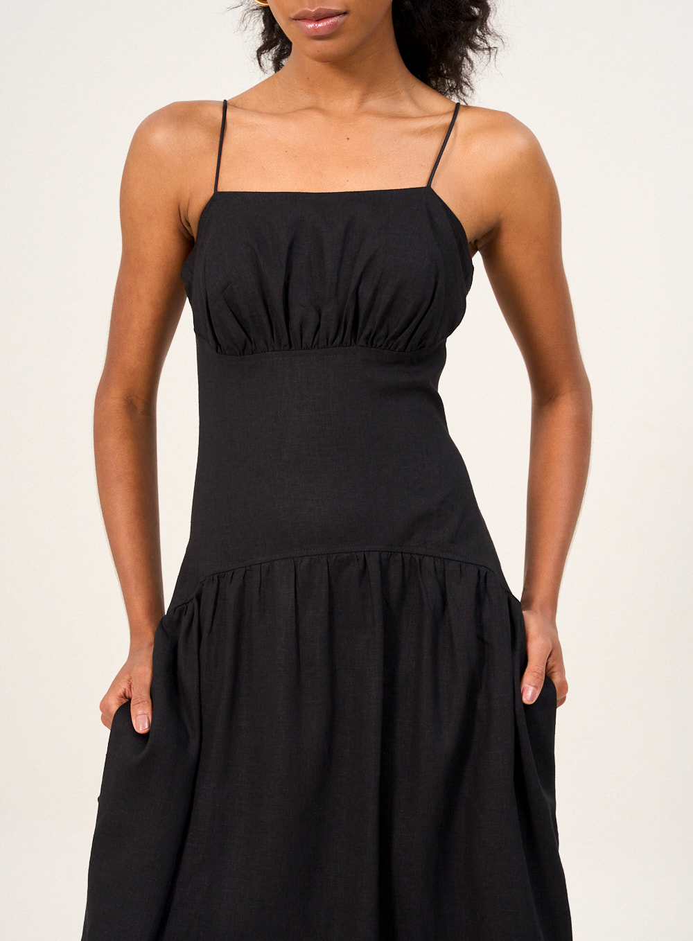 VESTIDO LINHO M PRETO