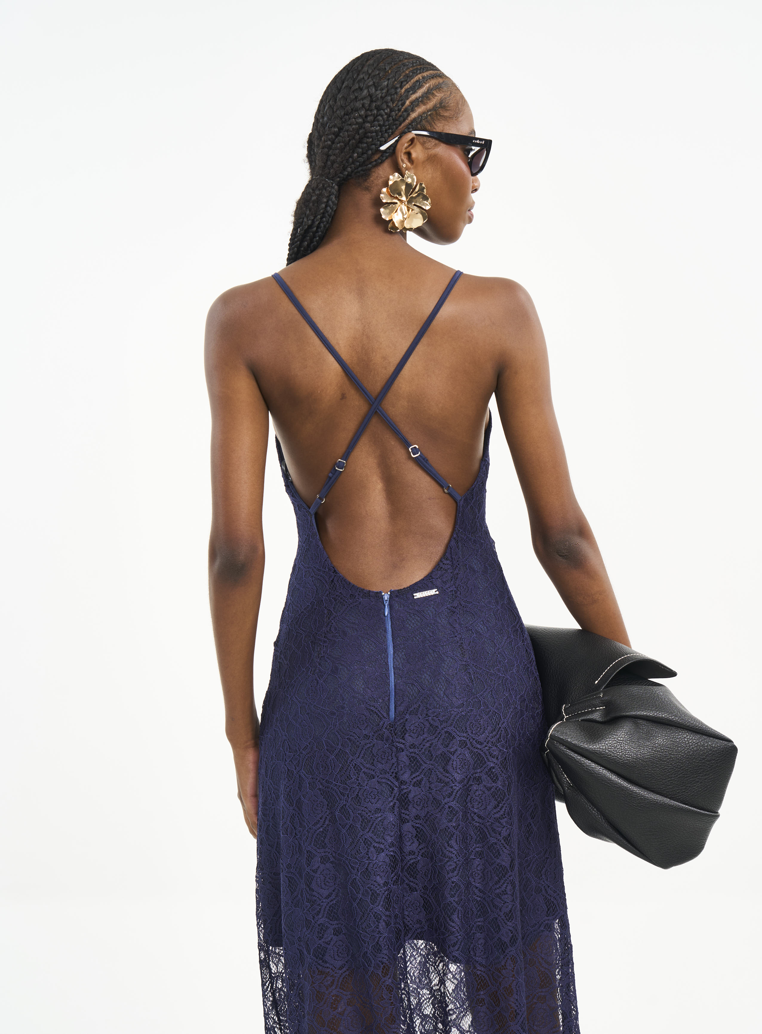 VESTIDO RENDA P AZUL OLYMPIC