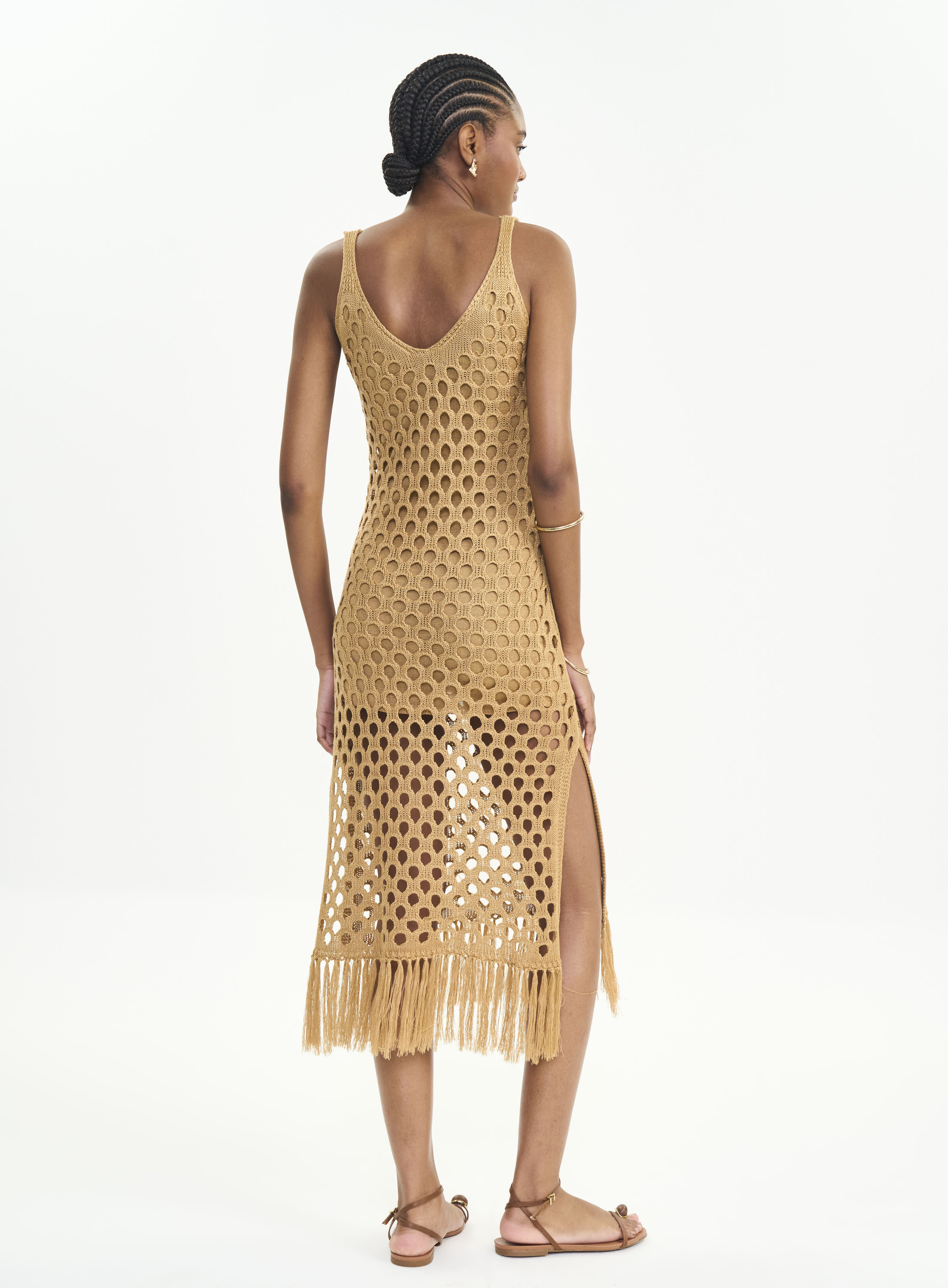 VESTIDO TRICÔ G MARROM RUSTY IRON