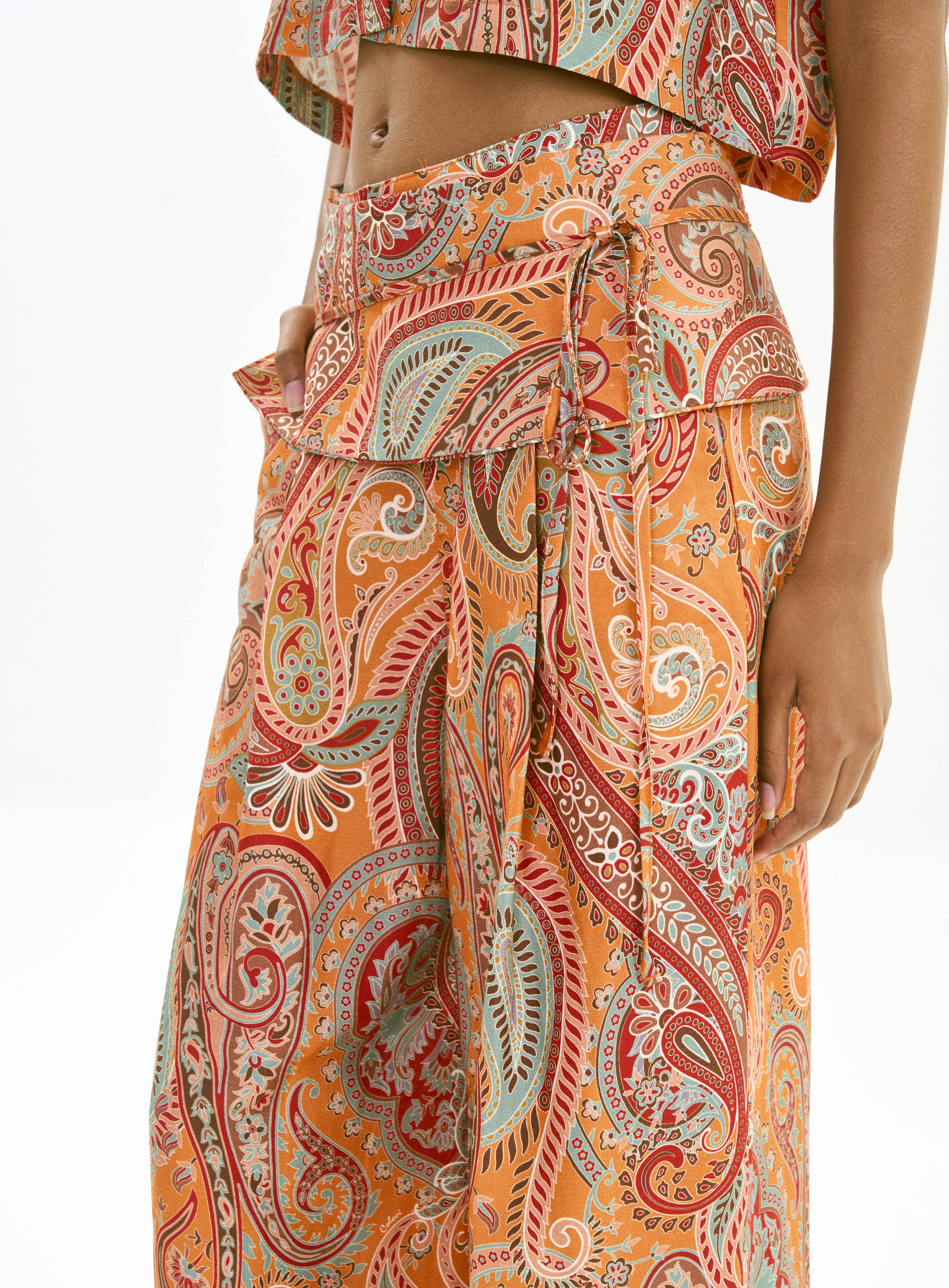 CALÇA LINHO ESTAMPADA M CASHMERE CHROM.