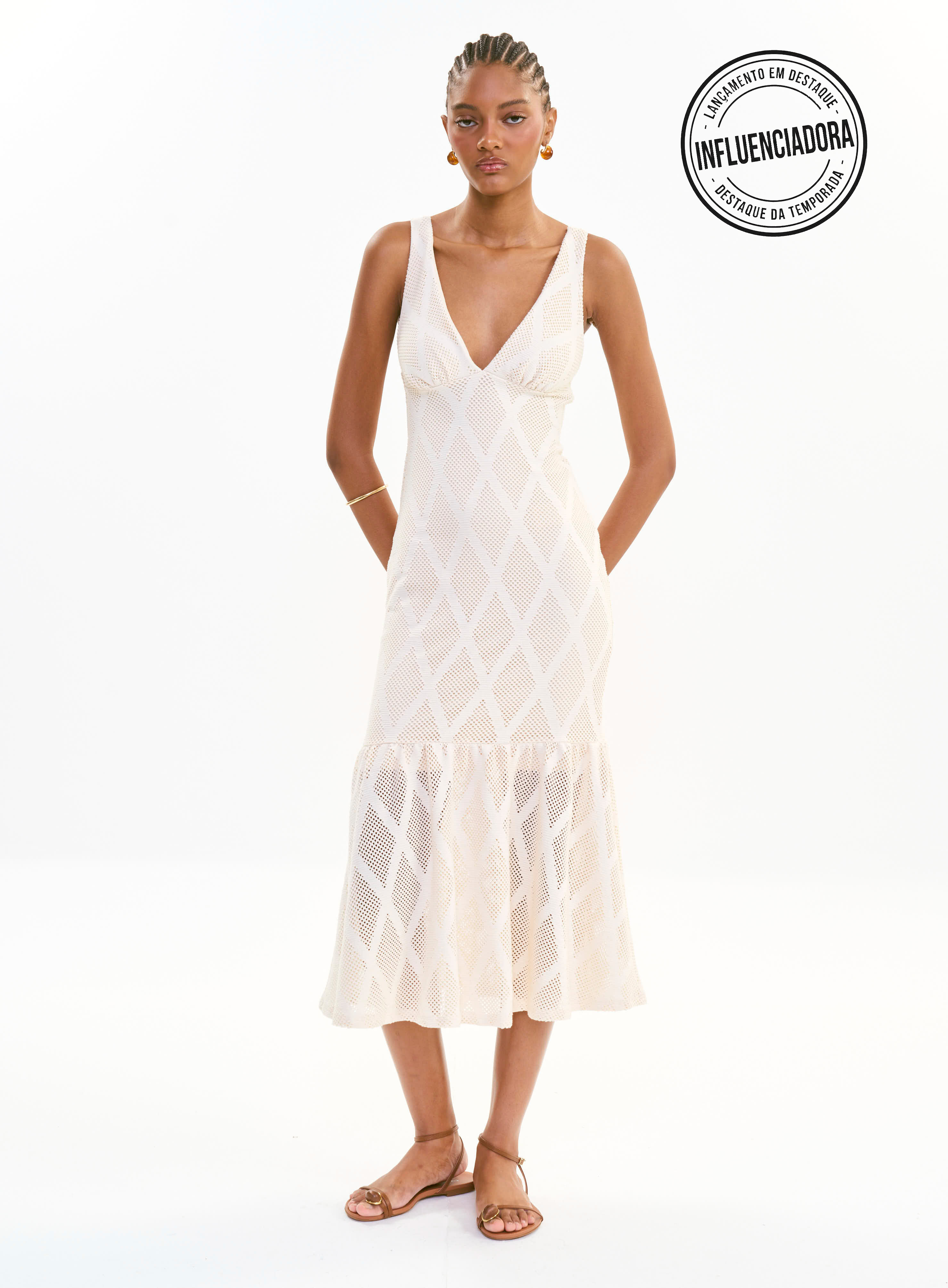 VESTIDO COLCCI PP BEGE AFFOGATO