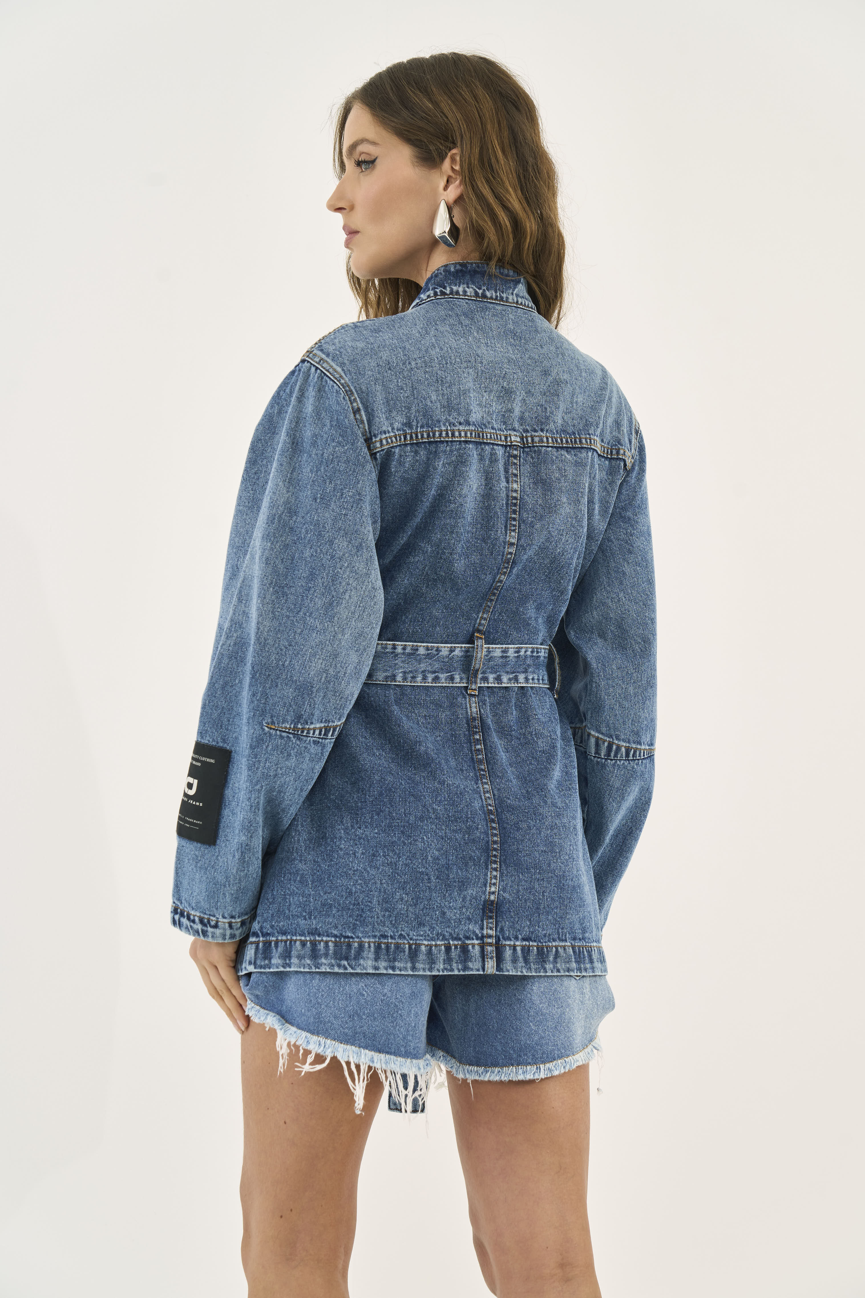 PARKA JEANS COM CINTO G INDIGO