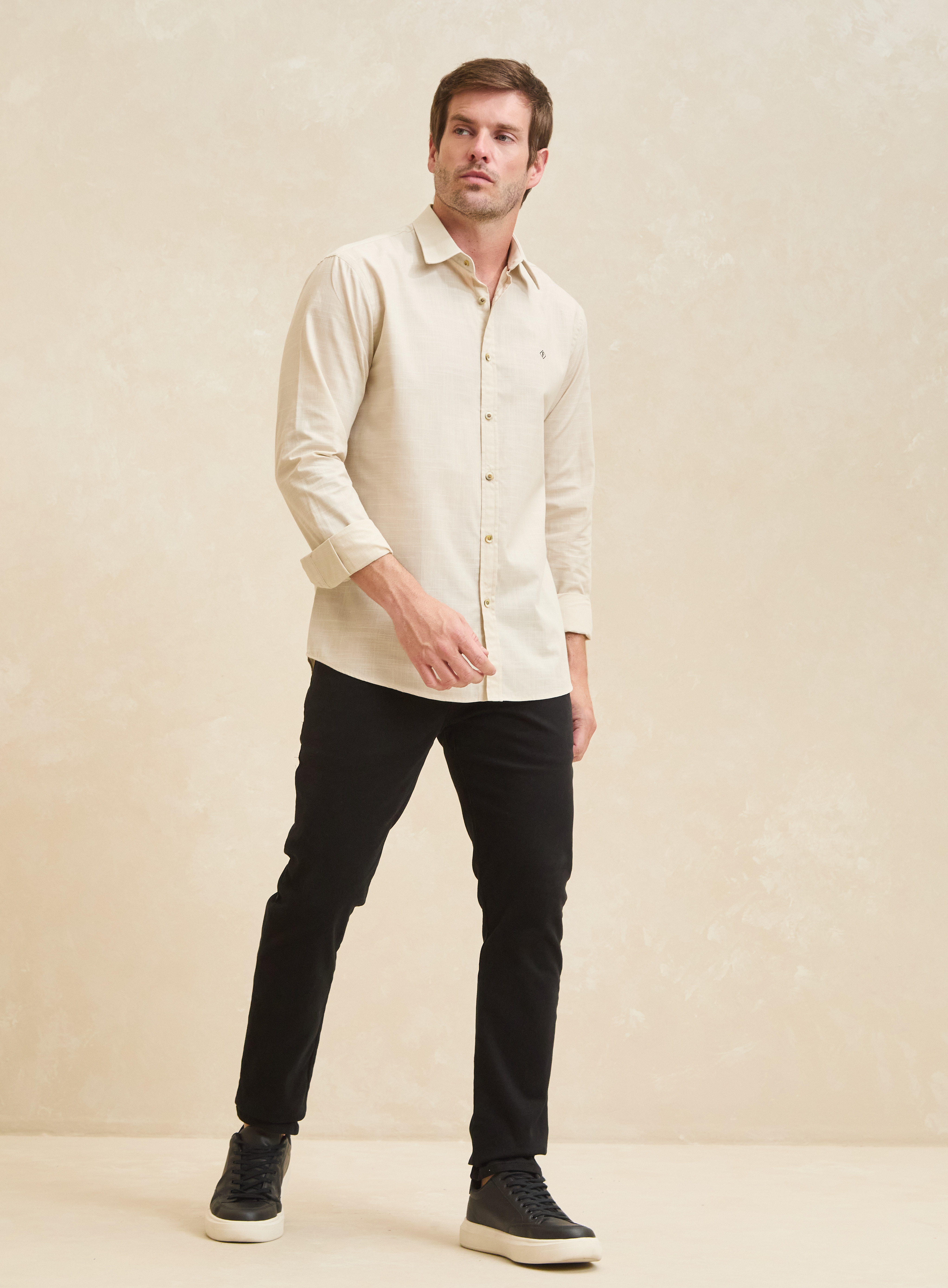 CAMISA RELAX G BEGE/OFF