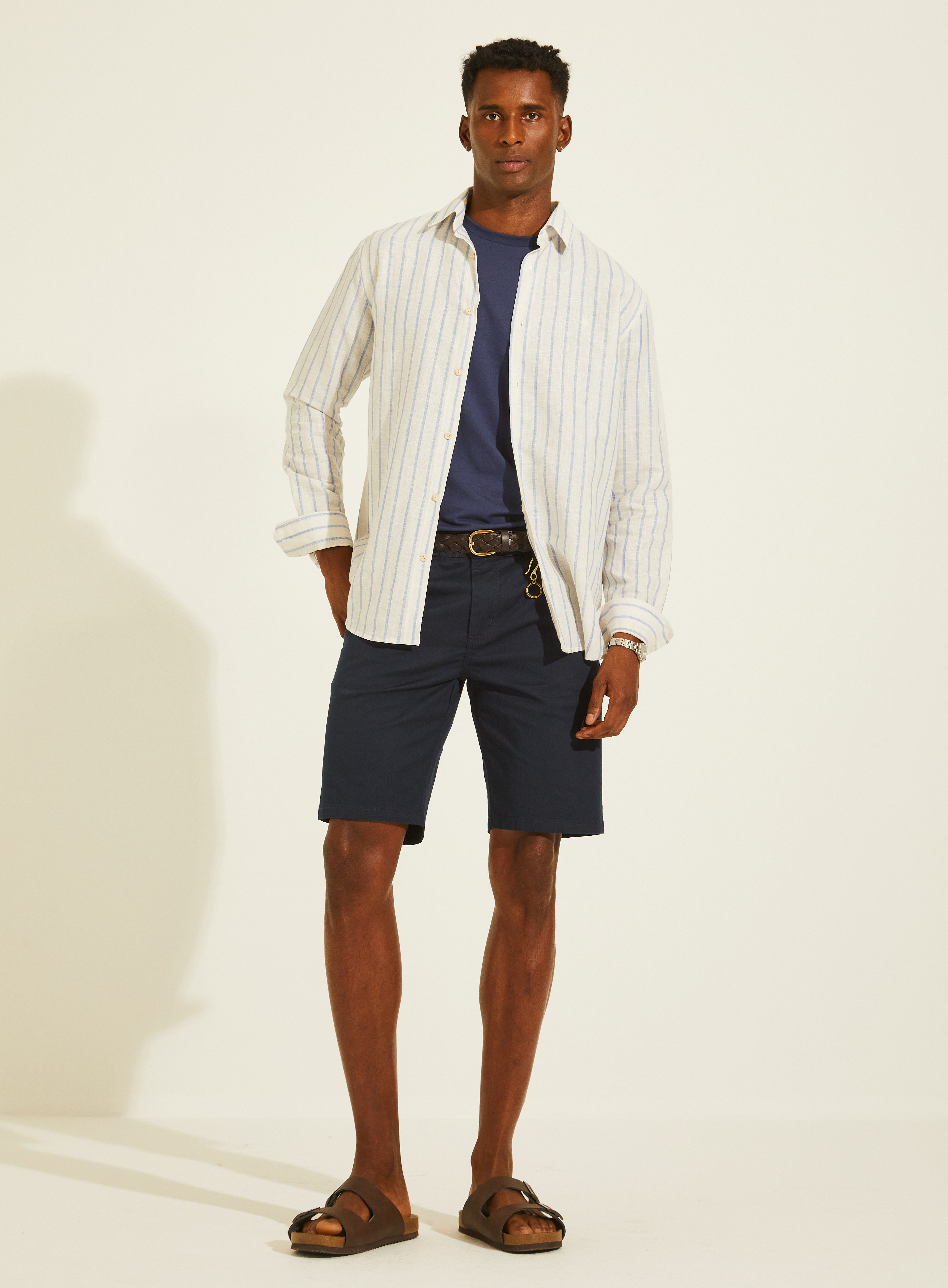 CAMISA LINHO LSTRADA RELAX GG LISTRADO