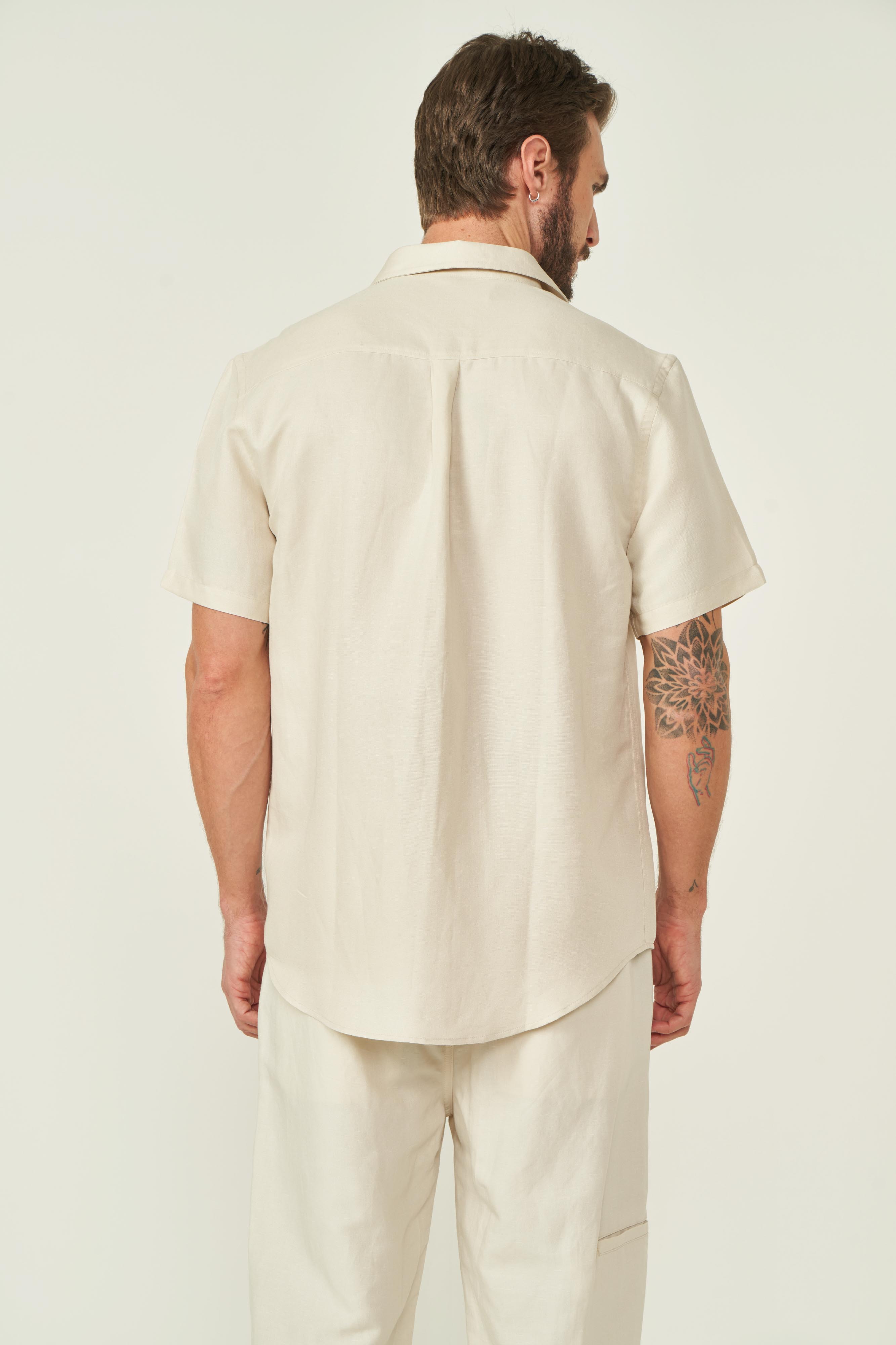 CAMISA LINHO M BEGE TAUPE