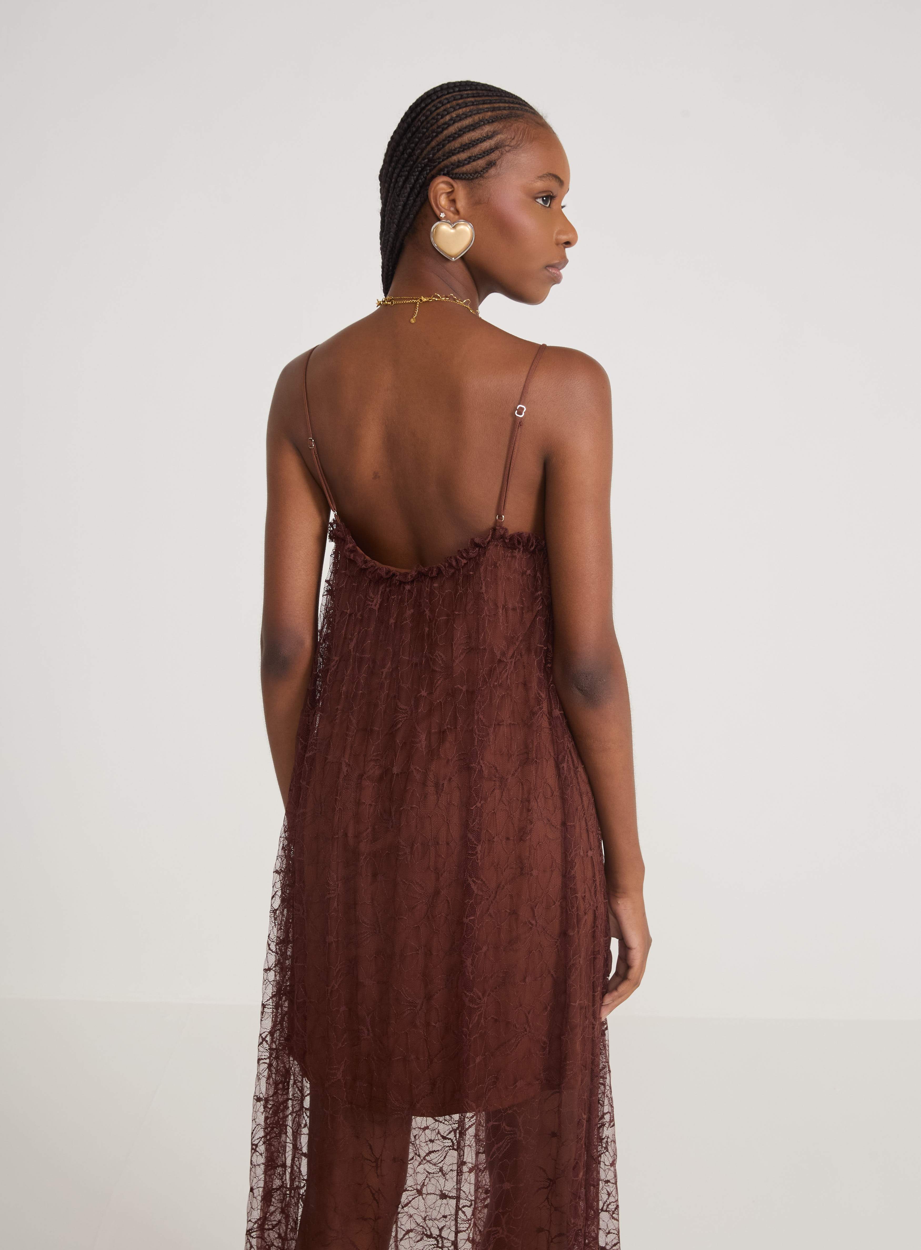 VESTIDO RENDA G MARROM TIRAMISU