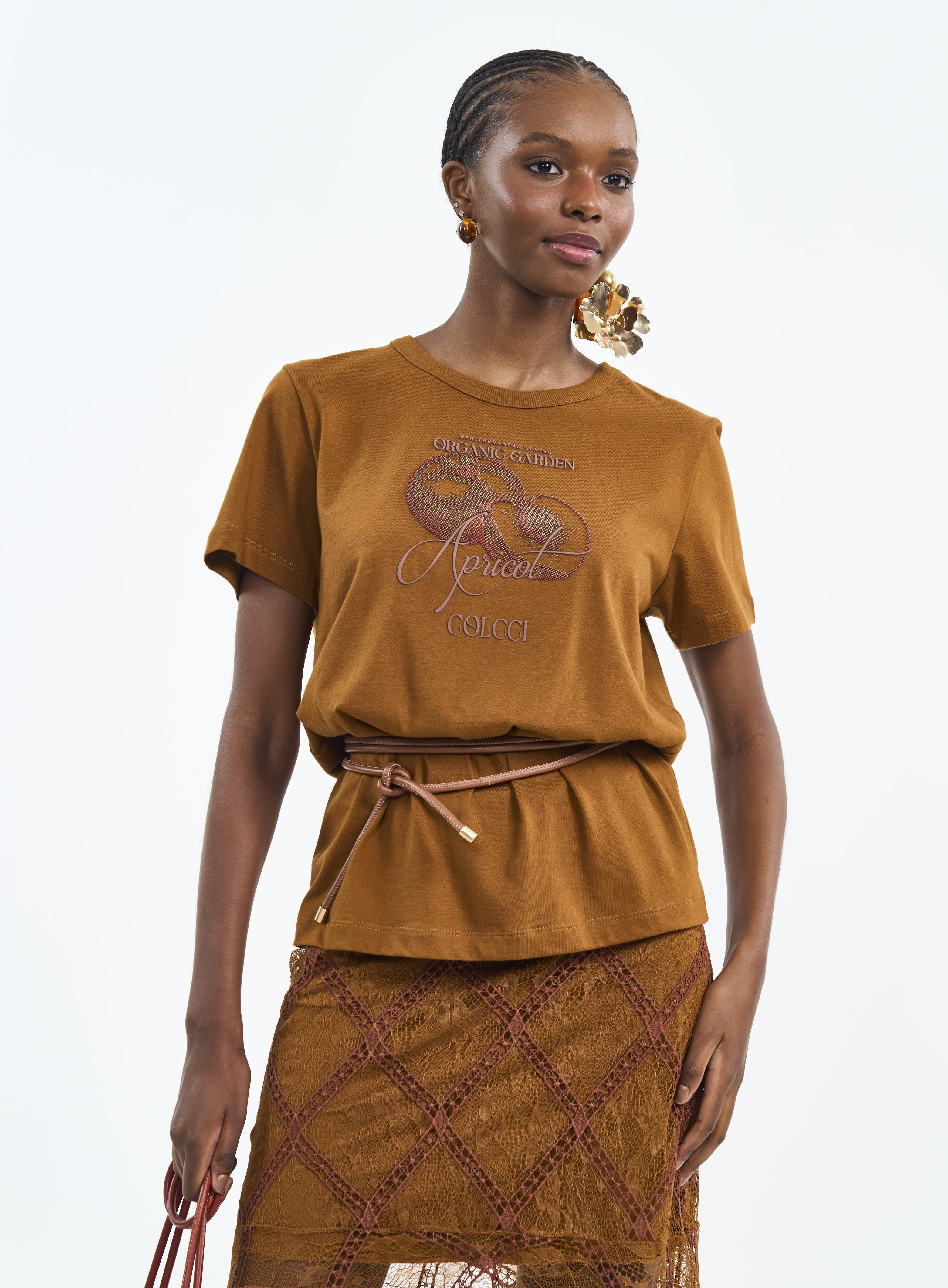 CAMISETA ESTAMPADA M MARROM DROME