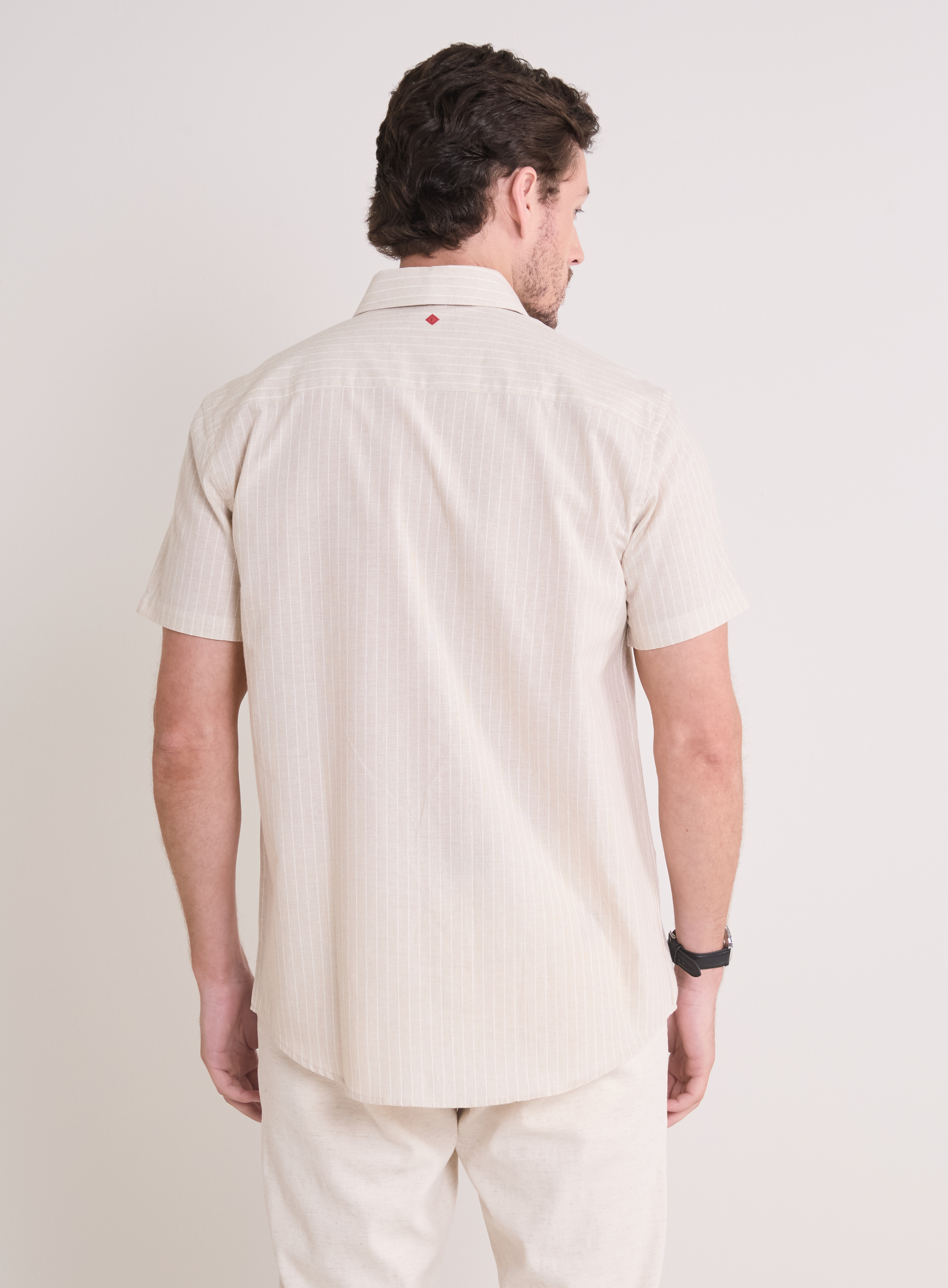 CAMISA LISTRADA RELAX GG LISTRADO BEGE