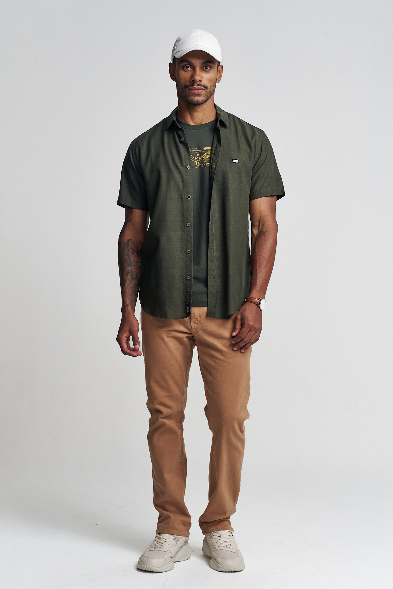 CAMISA LINHO RESORT G BEGE ITALIAN