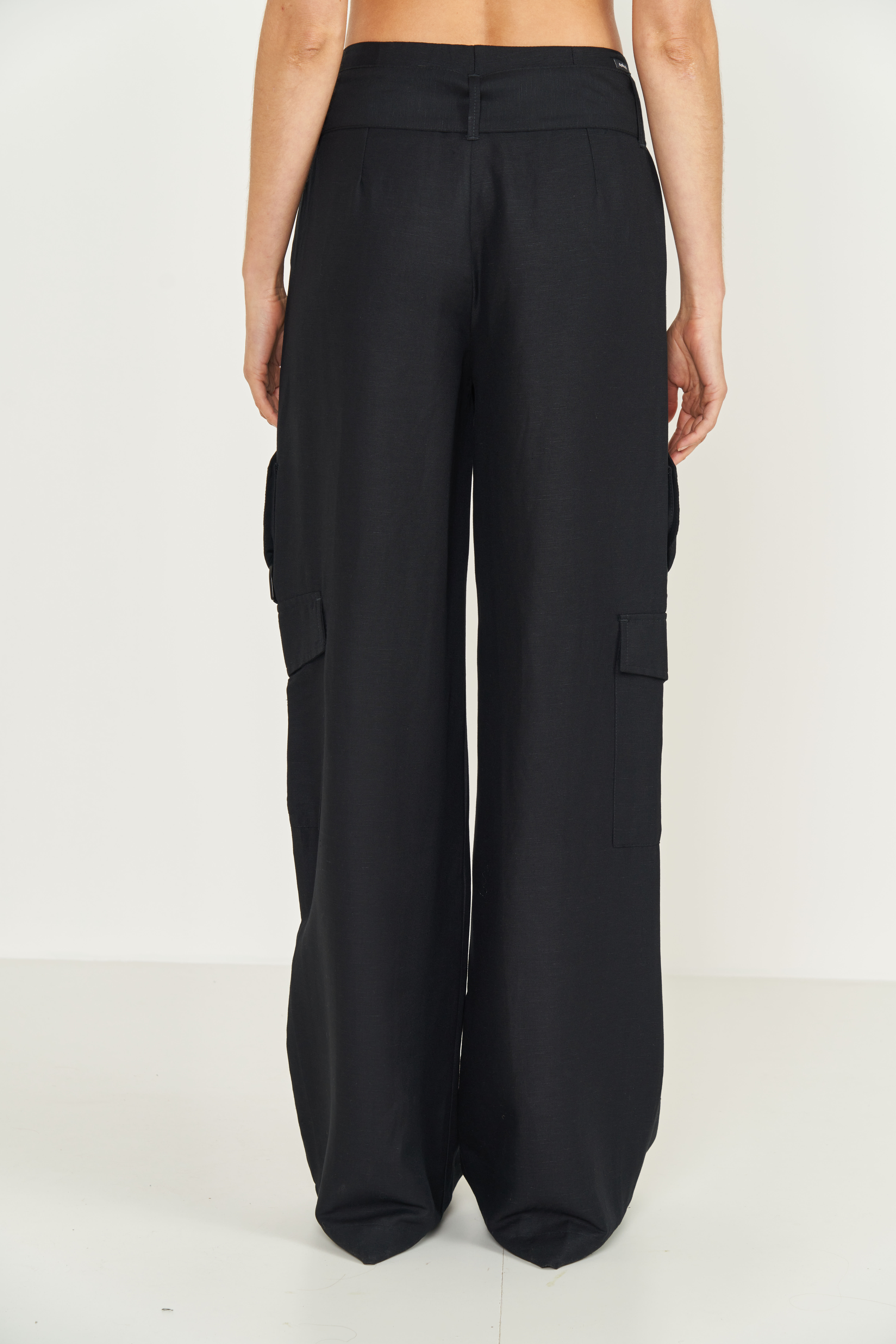 CALÇA LINHO COM CINTO M PRETO