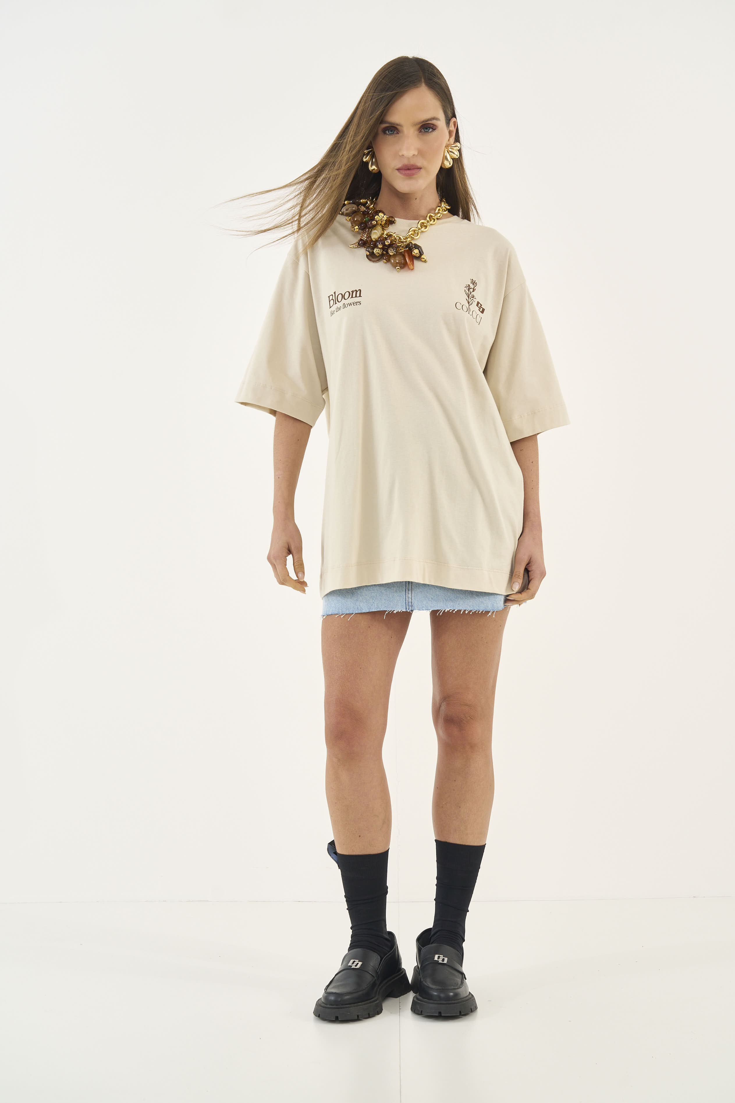 CAMISETA ESTAMPADA G BEGE TAUPE