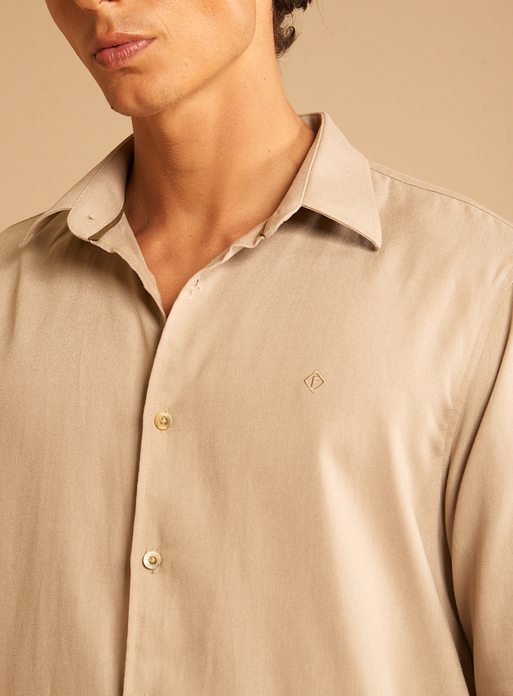 CAMISA LINHO RELAX M BEGE BISQUET