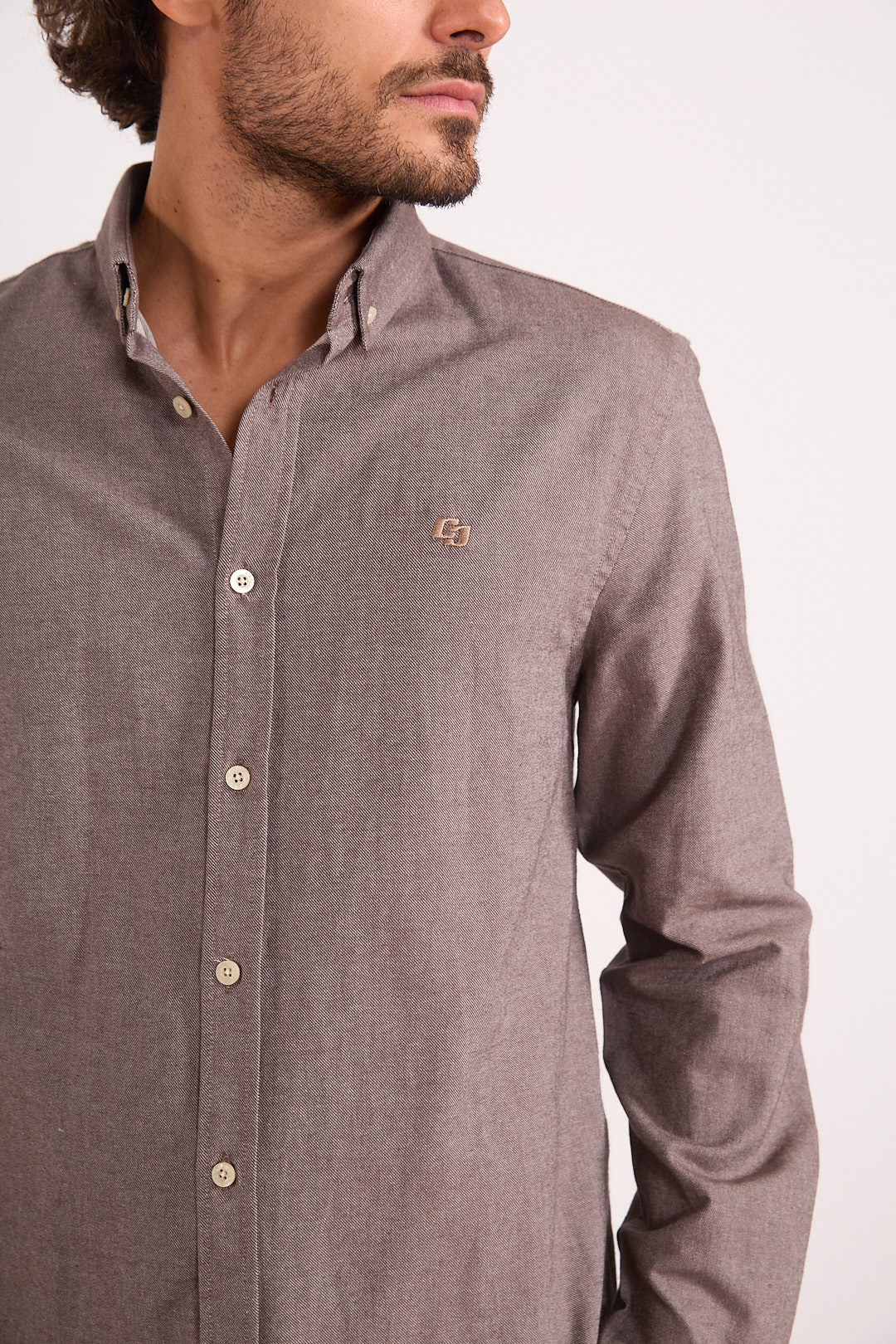 CAMISA RELAX GG MARROM/OFF