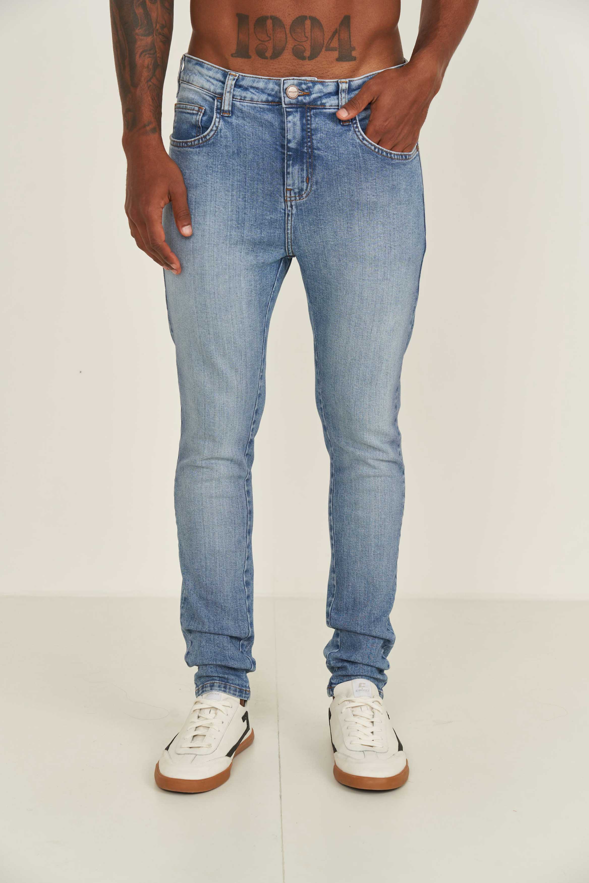 CALÇA JEANS SUPER SKINNY 46 INDIGO