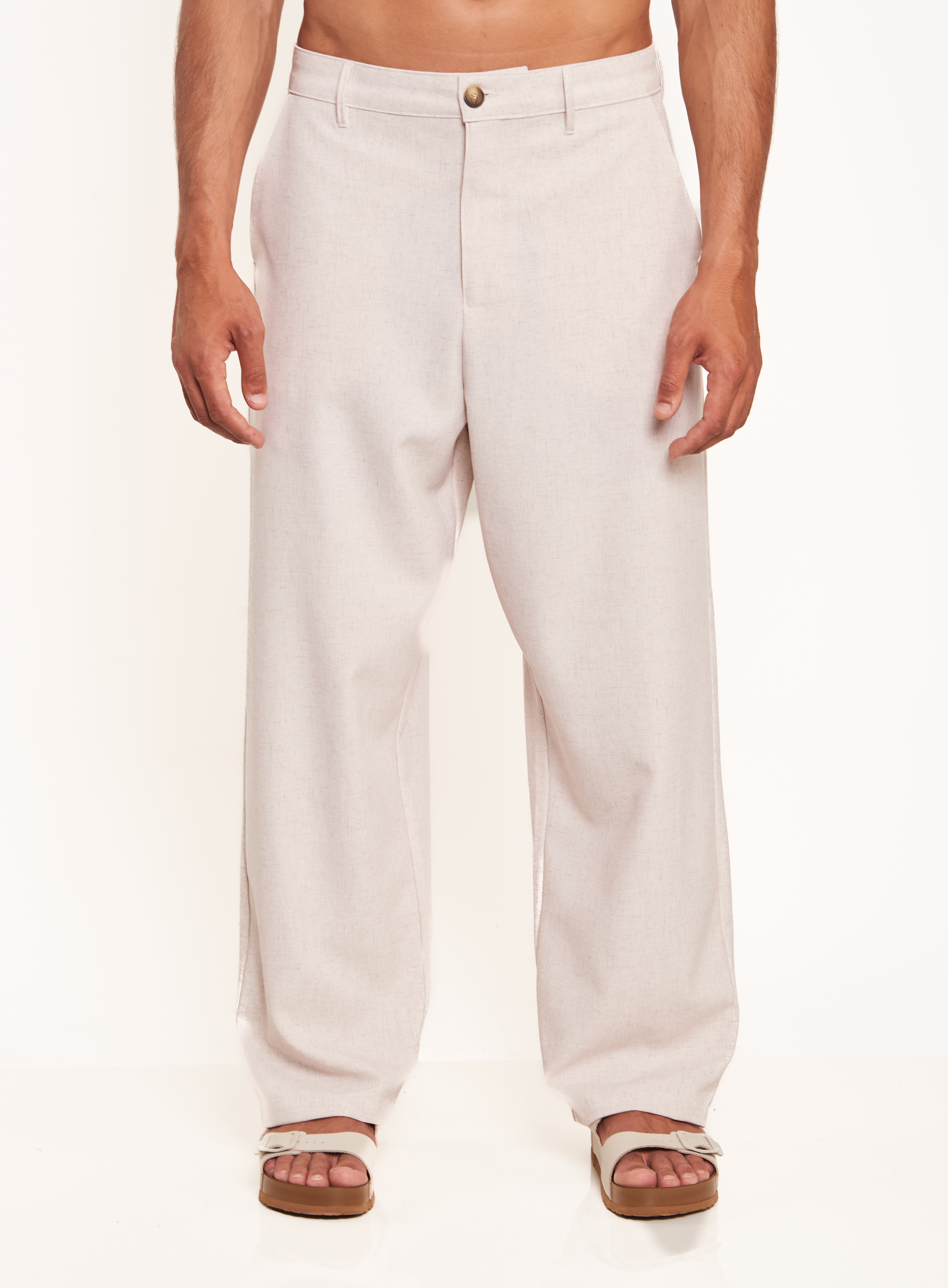CALÇA COLCCI G BEGE/MARROM