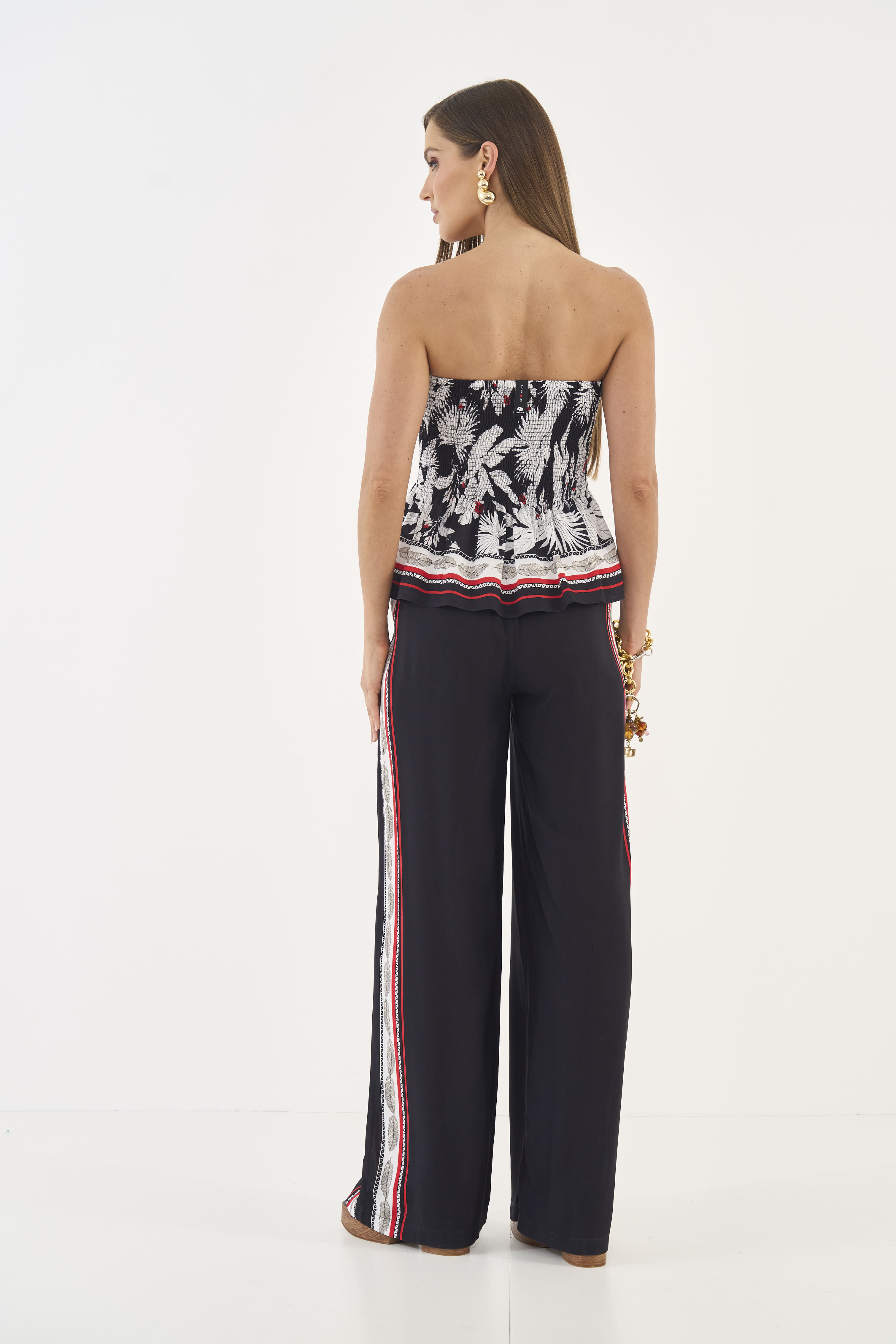 CALÇA ESTAMPADA M NOIR BOTANIC.II