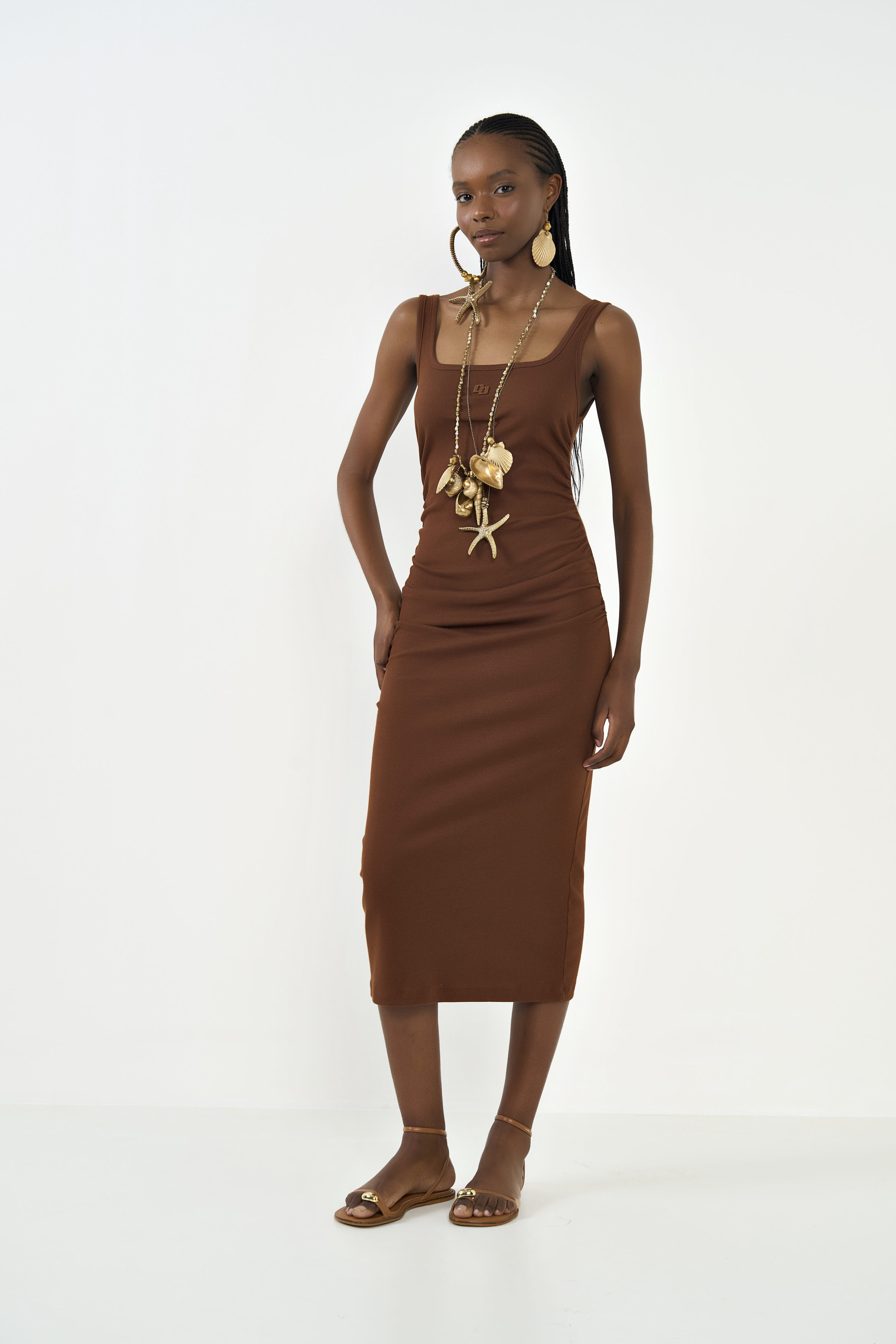 VESTIDO CANELADO PP ROSA TIMELESS