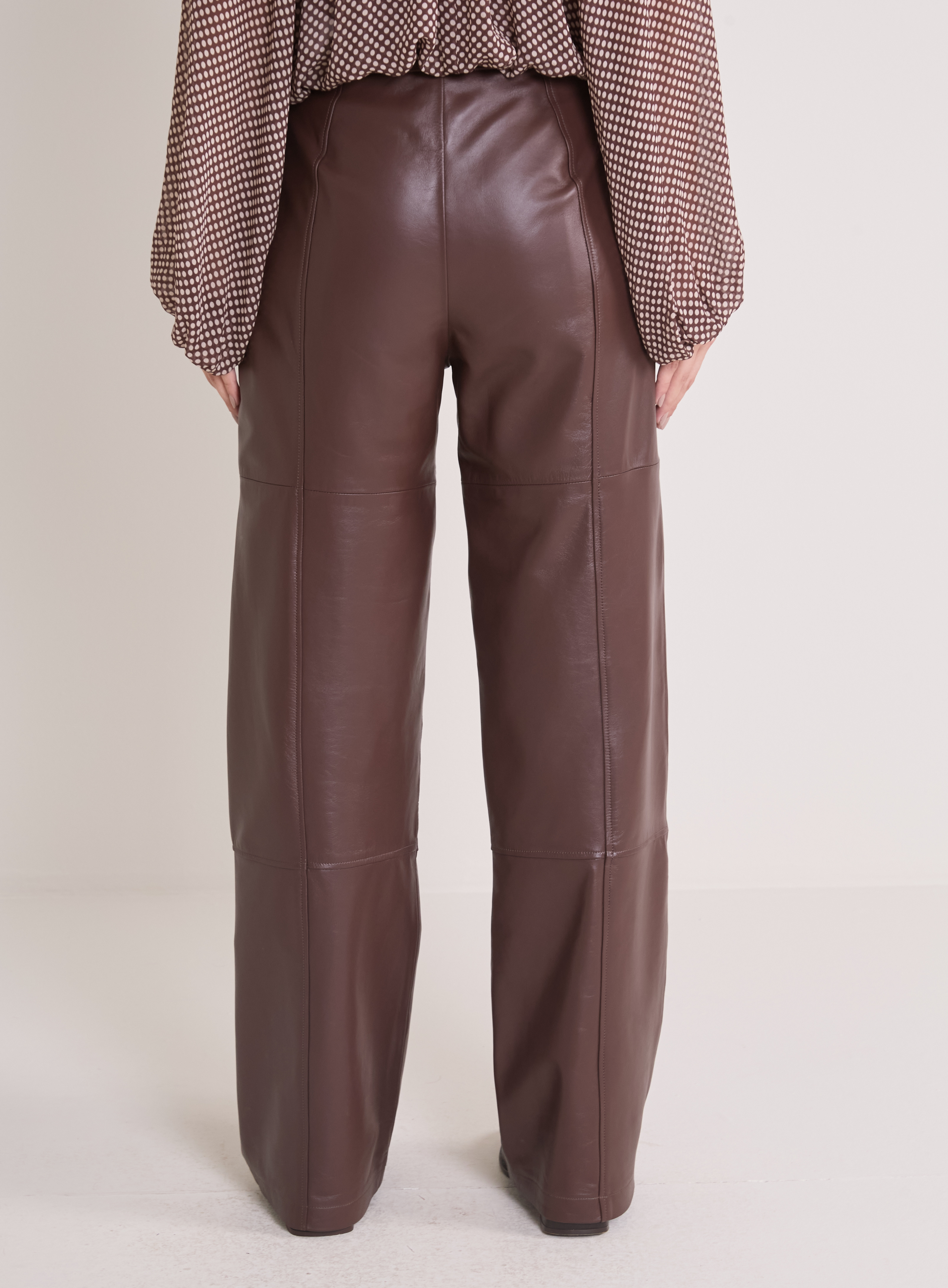 CALÇA COURO M MARROM BROWN SONG