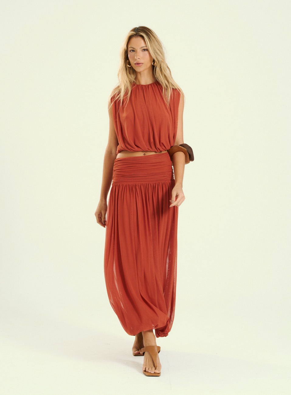 BLUSA TULE GG MARROM CARAMEL
